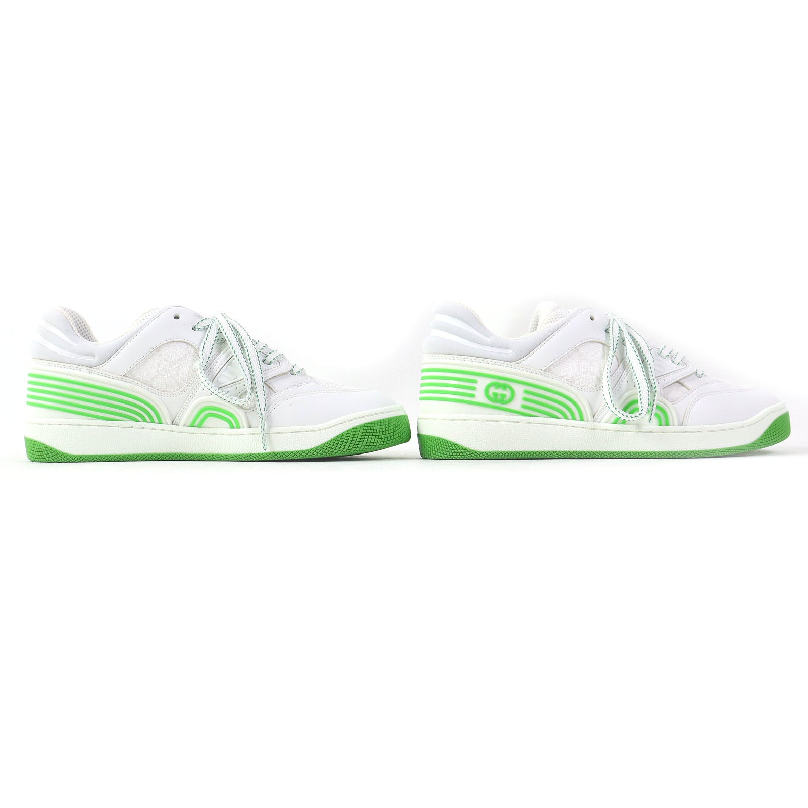 Gucci Basket GG Sneakers White Green Women