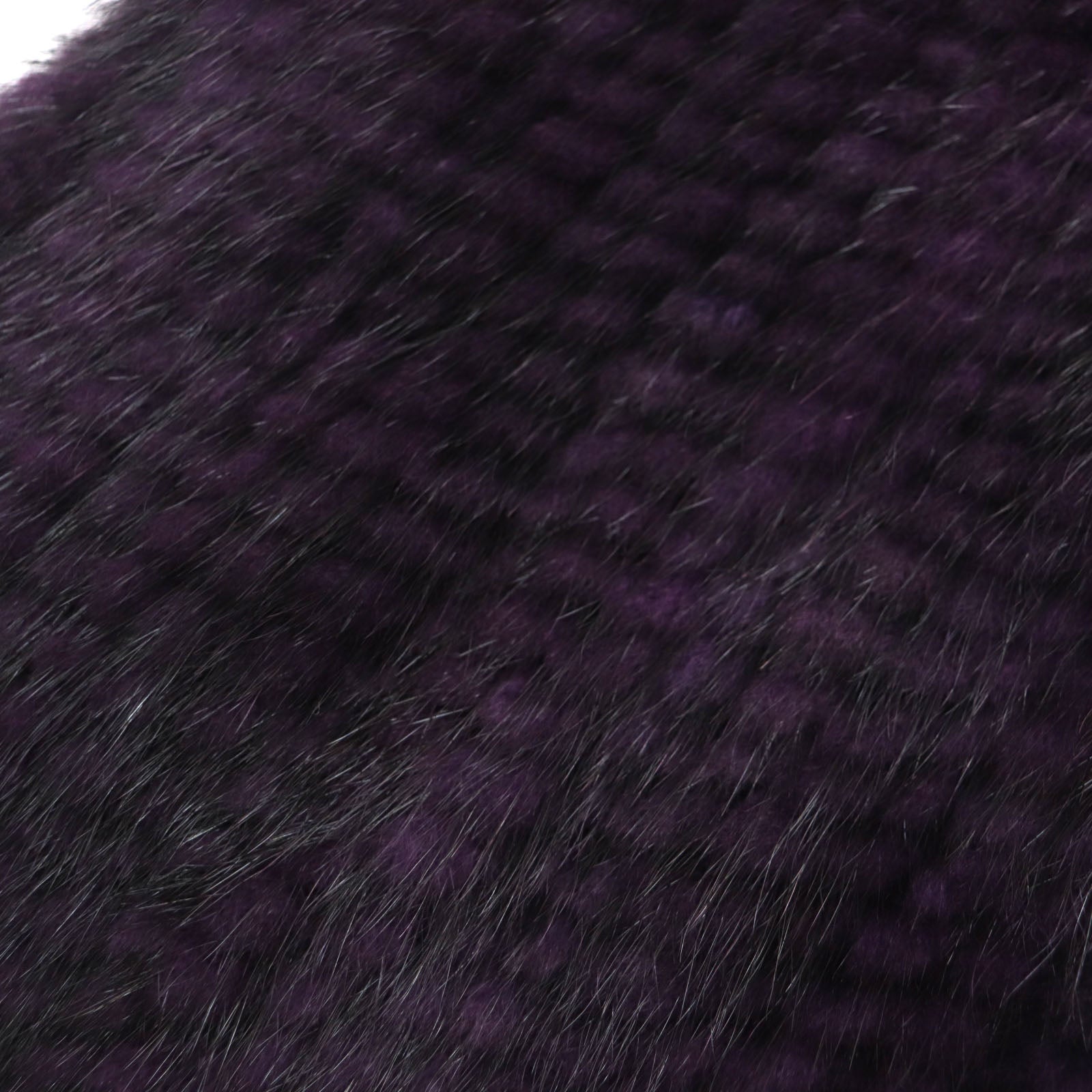 Mink Fringe Shawl Genuine Fur Purple Red