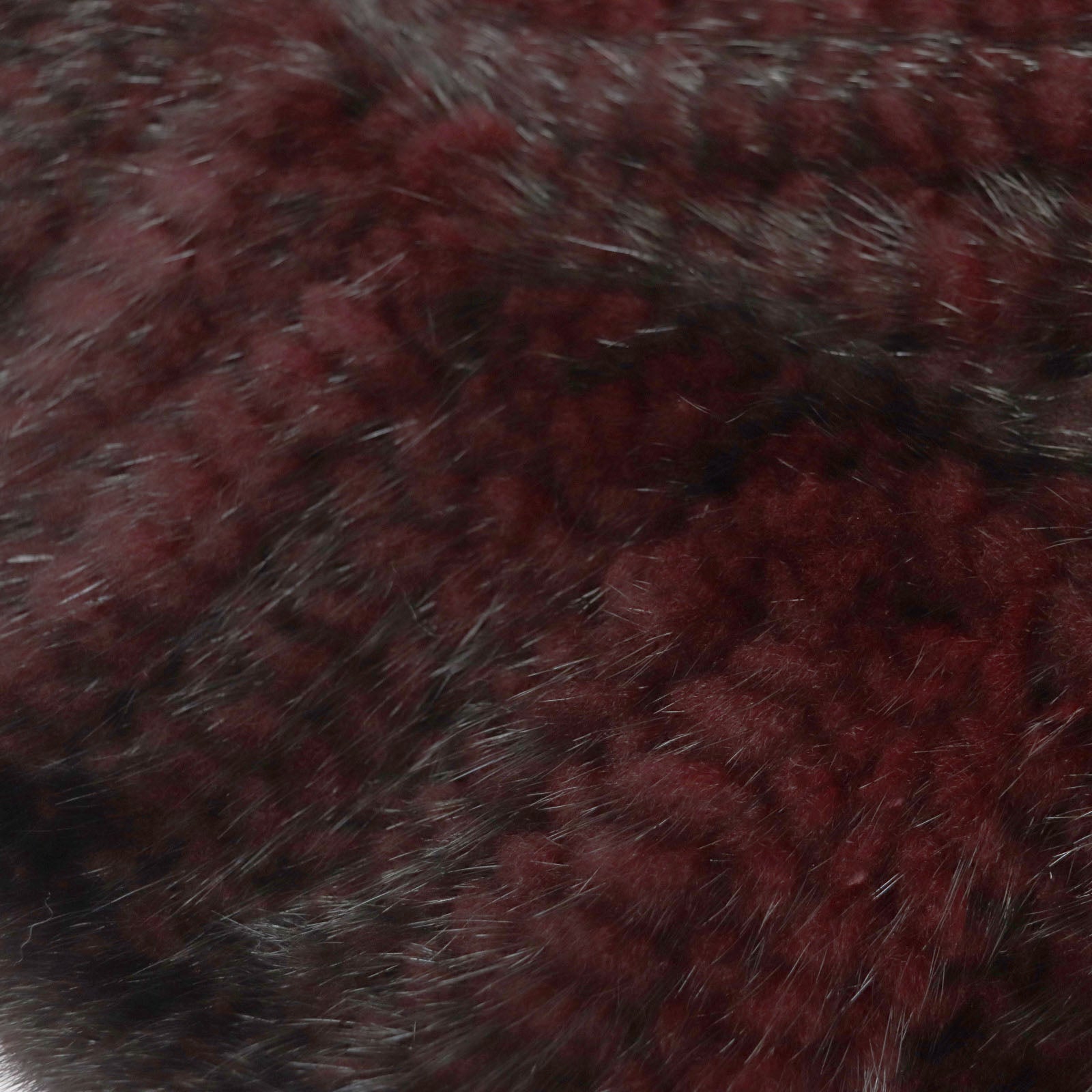 Mink Fringe Shawl Genuine Fur Purple Red