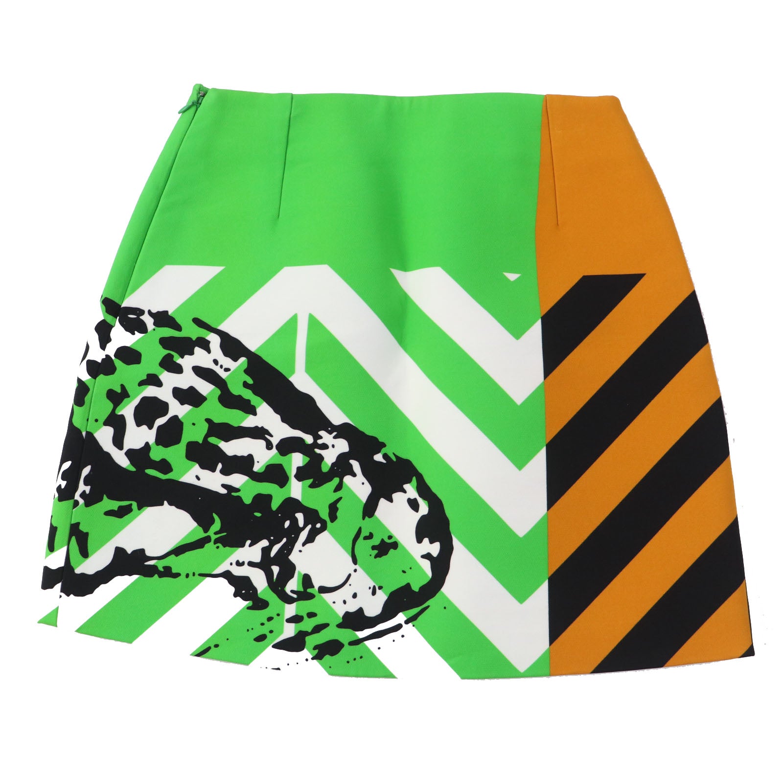 Dior D-JUNGLE Mini Skirt Nylon Silk Green 40