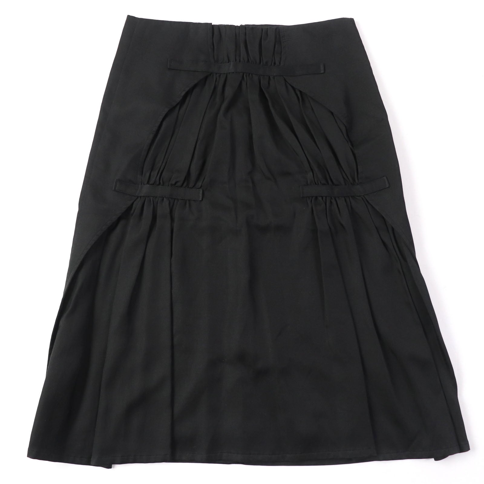 Issey Miyake Pleated Long Skirt Black