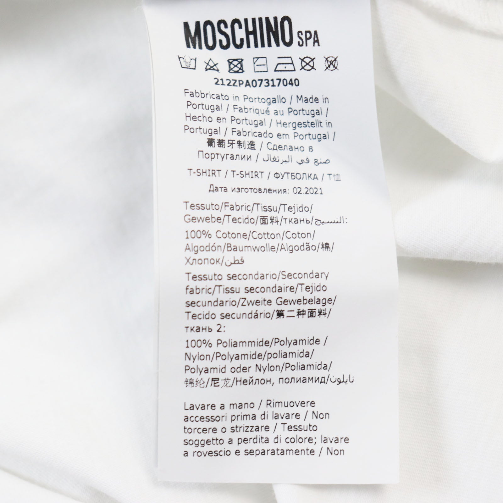 Moschino MA-1 Crew Neck T-Shirt White