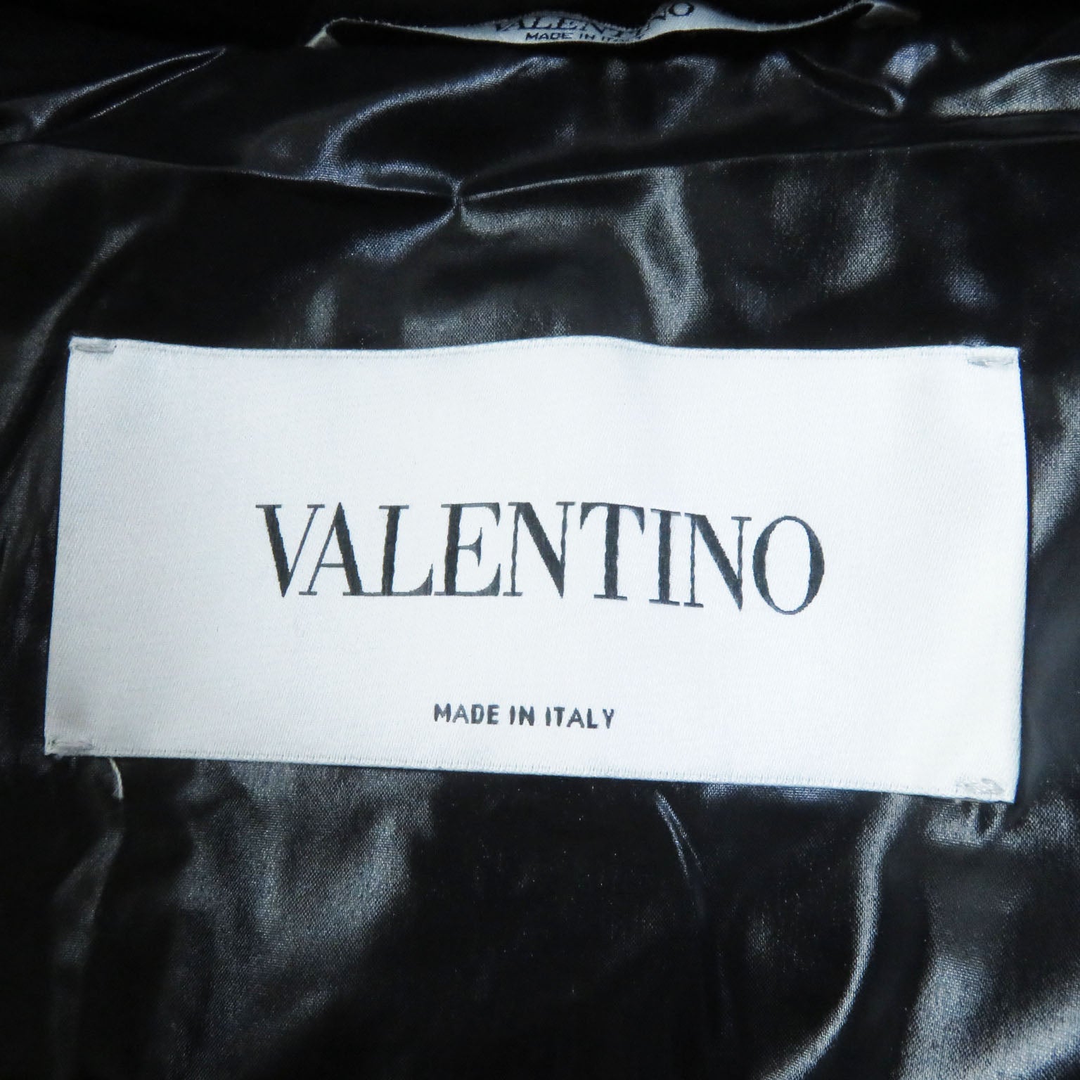 Valentino VLTN Logo Hooded Down Jacket Black 36