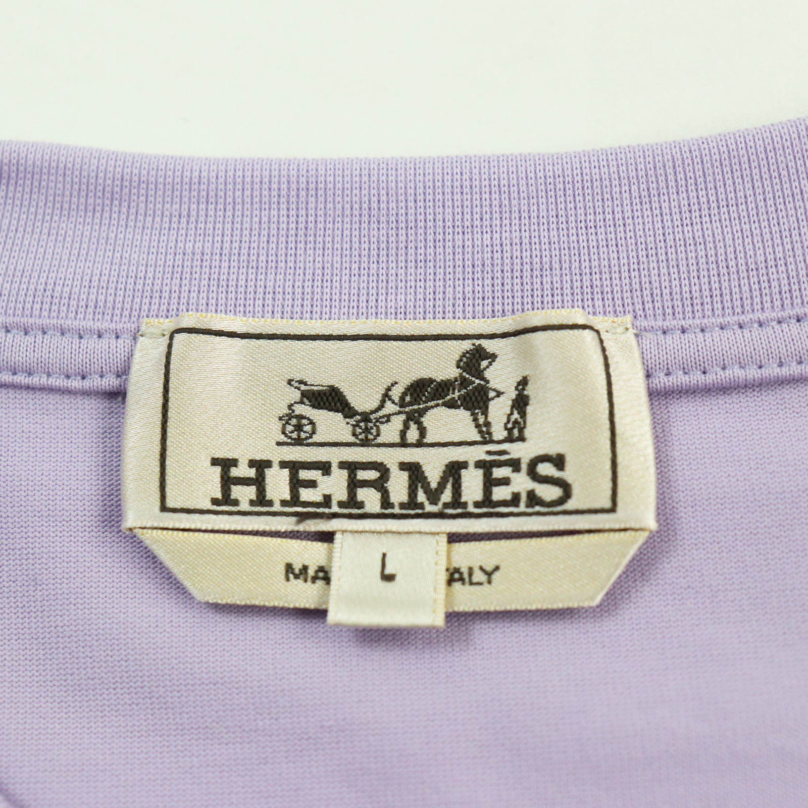 Hermes Cotton Crew Neck T-Shirt Purple L