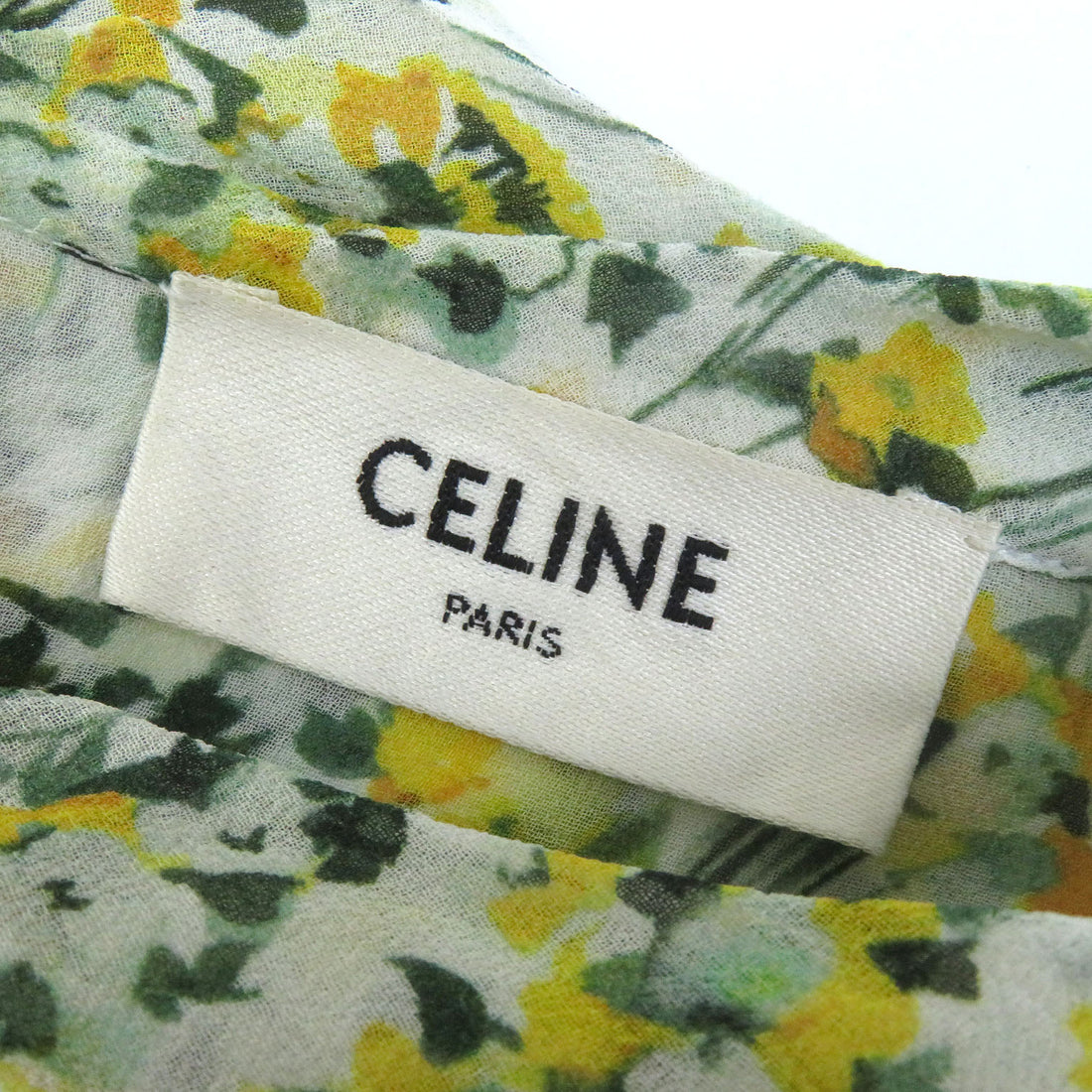 Celine Silk Floral Print Knot Collar Blouse