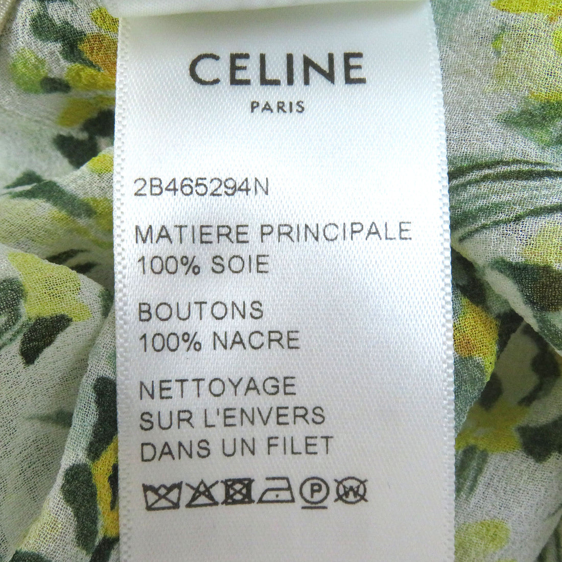 Celine Silk Floral Print Knot Collar Blouse