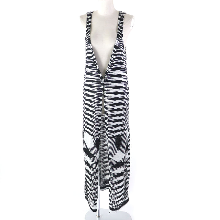 Missoni Long Knit Gilet Black Silver 40 Women