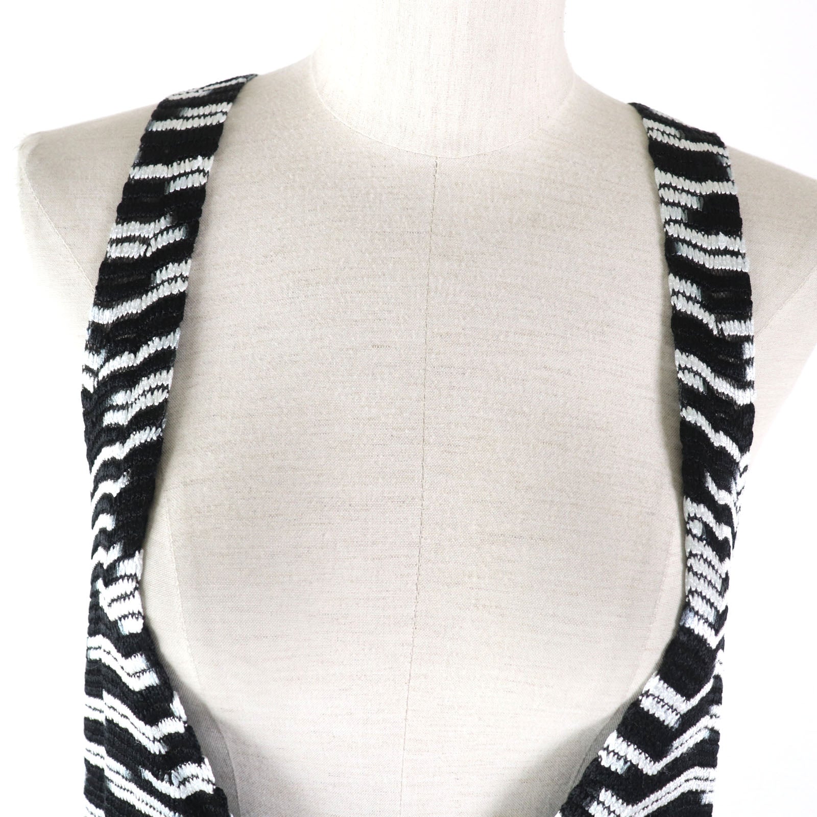 Missoni Long Knit Gilet Black Silver 40 Women