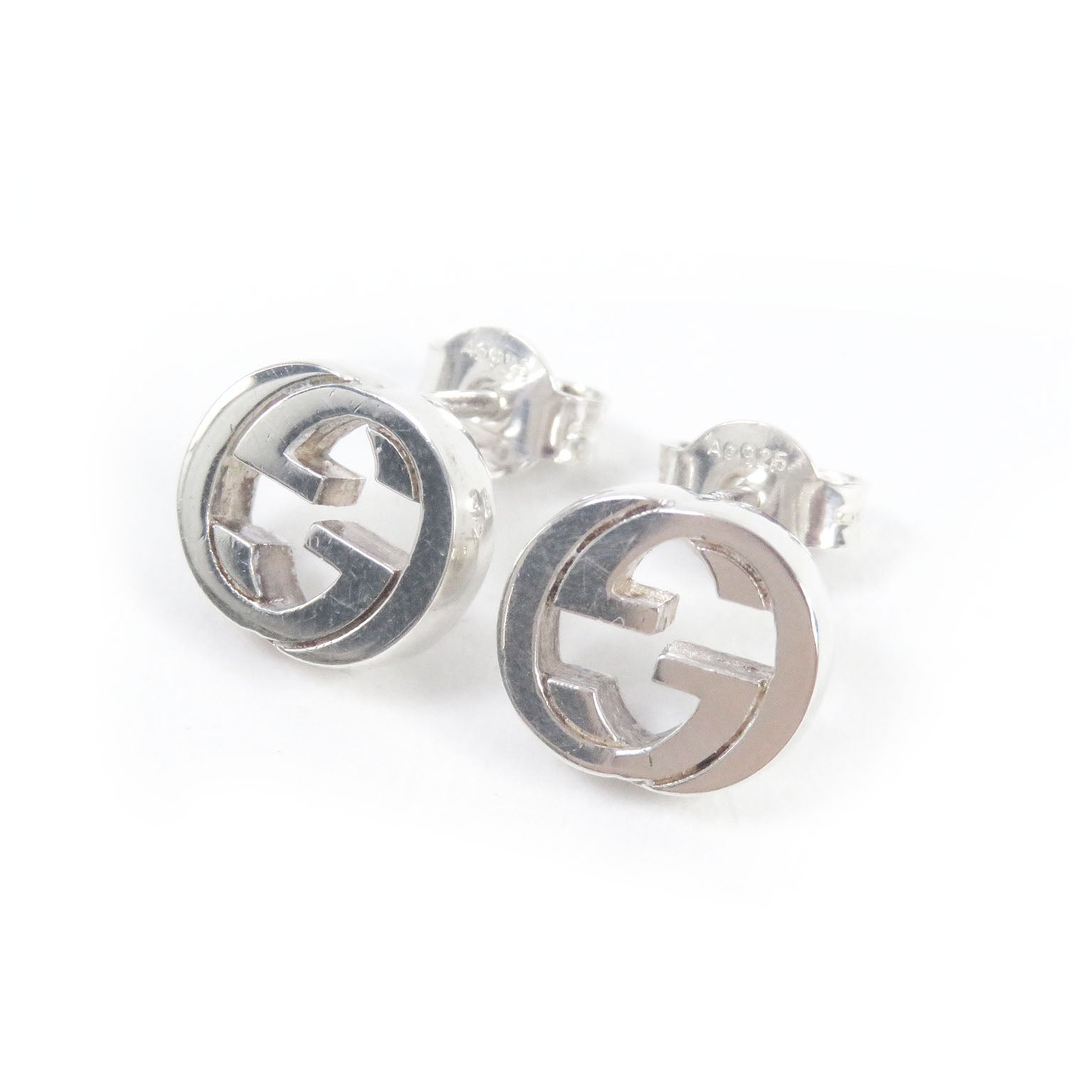 Gucci AG925 Interlocking G Stud Earrings