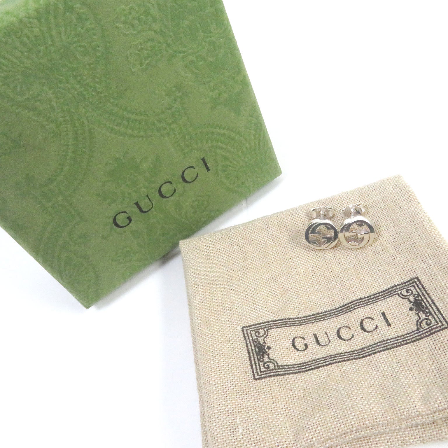 Gucci AG925 Interlocking G Stud Earrings