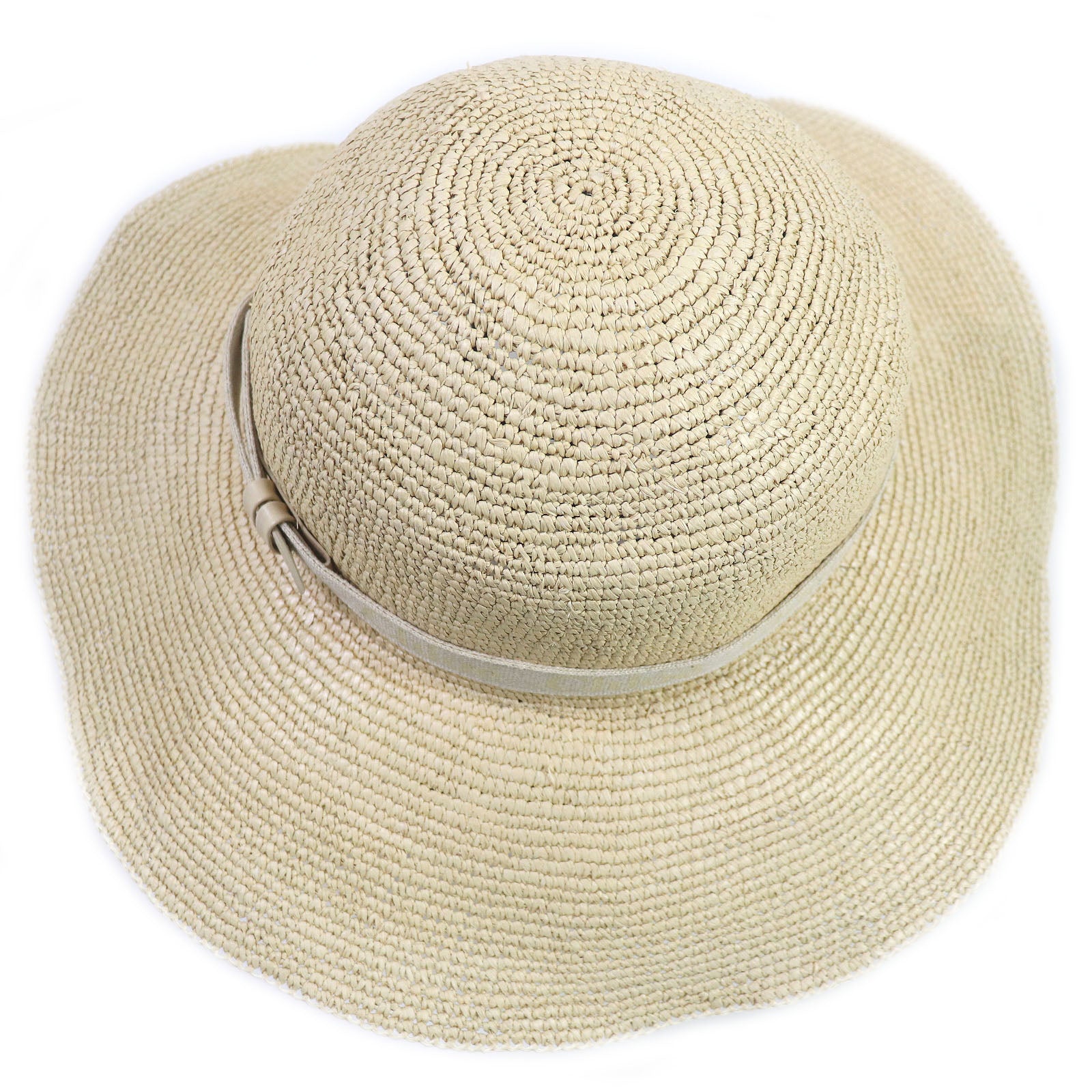 Chloe Borsalino Logo Tape Straw Hat Beige M