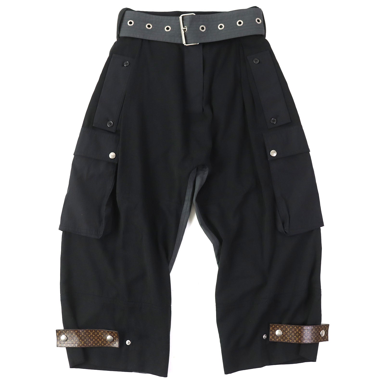 Louis Vuitton Monogram Leather High Waist Cargo Pants