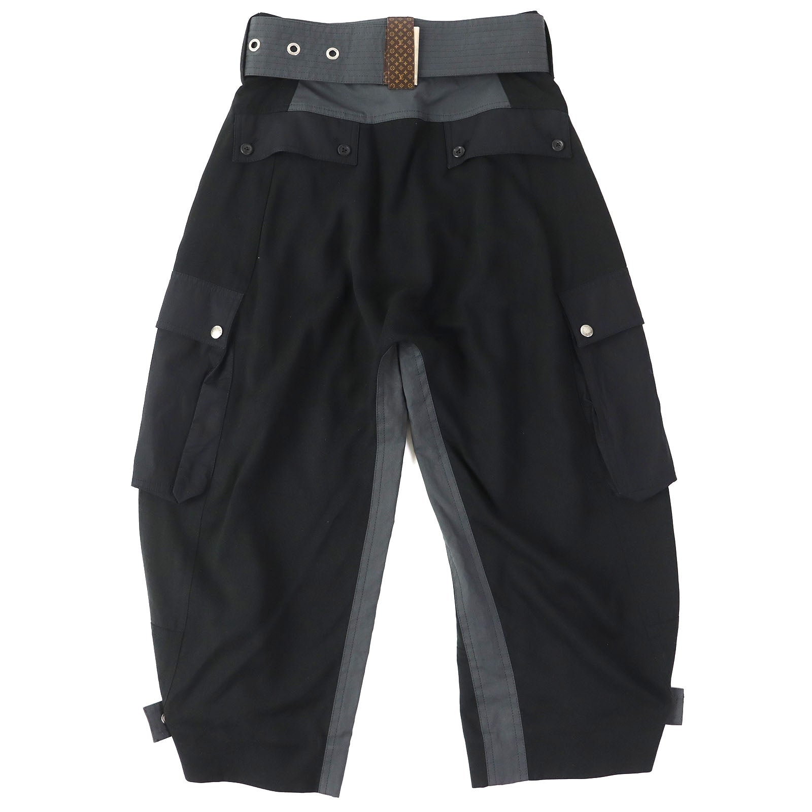 Louis Vuitton Monogram Leather High Waist Cargo Pants