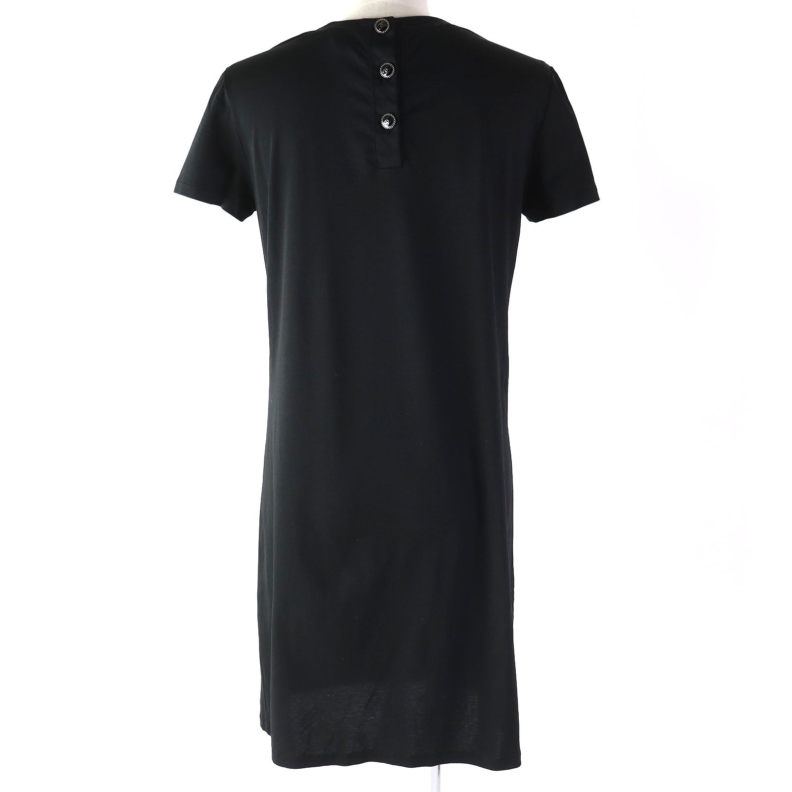 Chanel Cotton COCO Mark Button Dress Black S