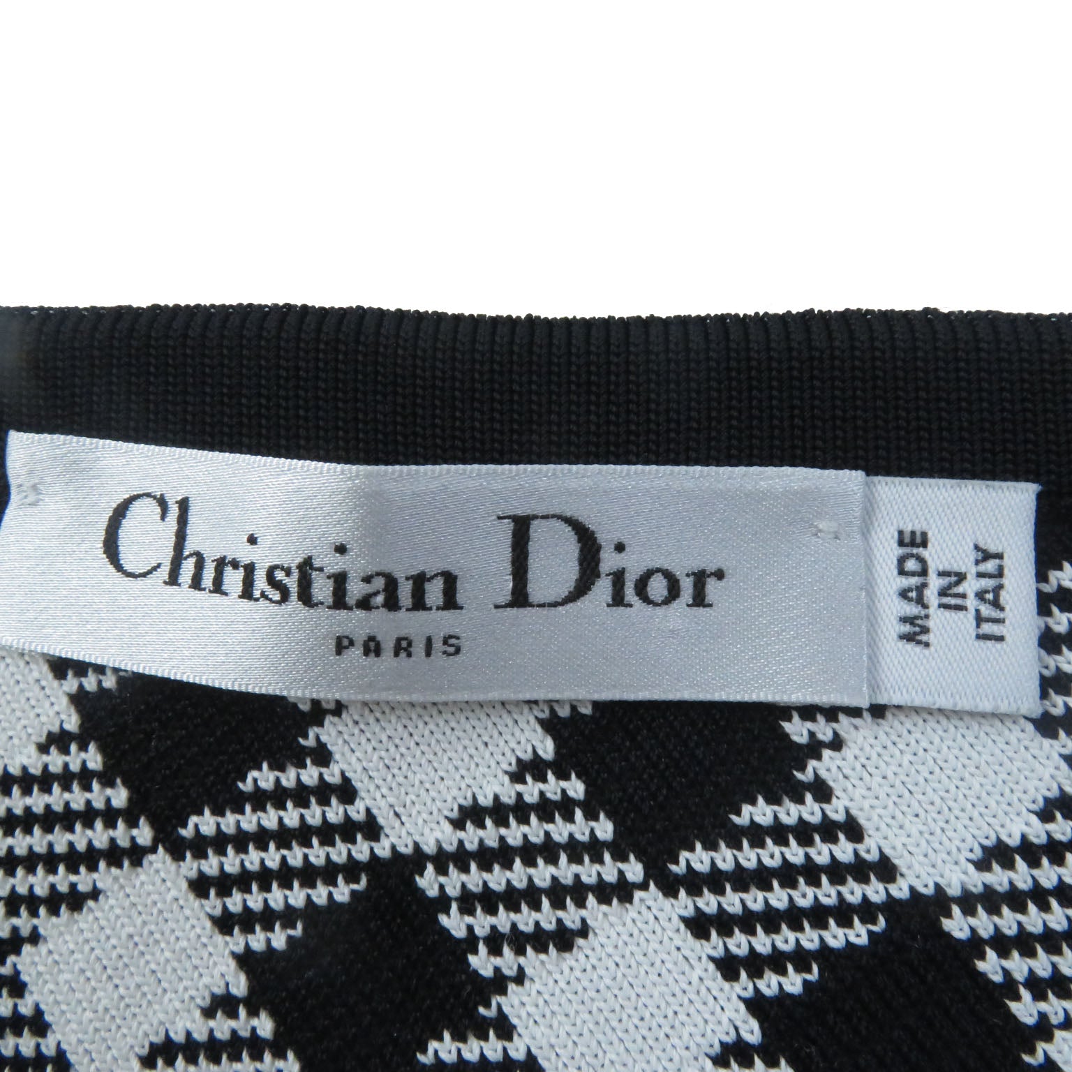 Dior Gingham Check Flare Skirt Black White 38