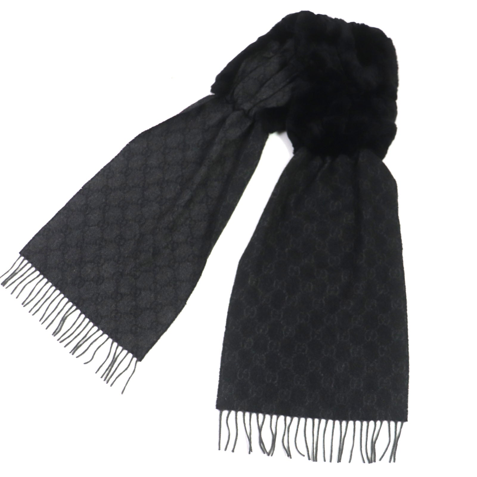 GUCCI Cashmere GG Pattern Stole Scarf