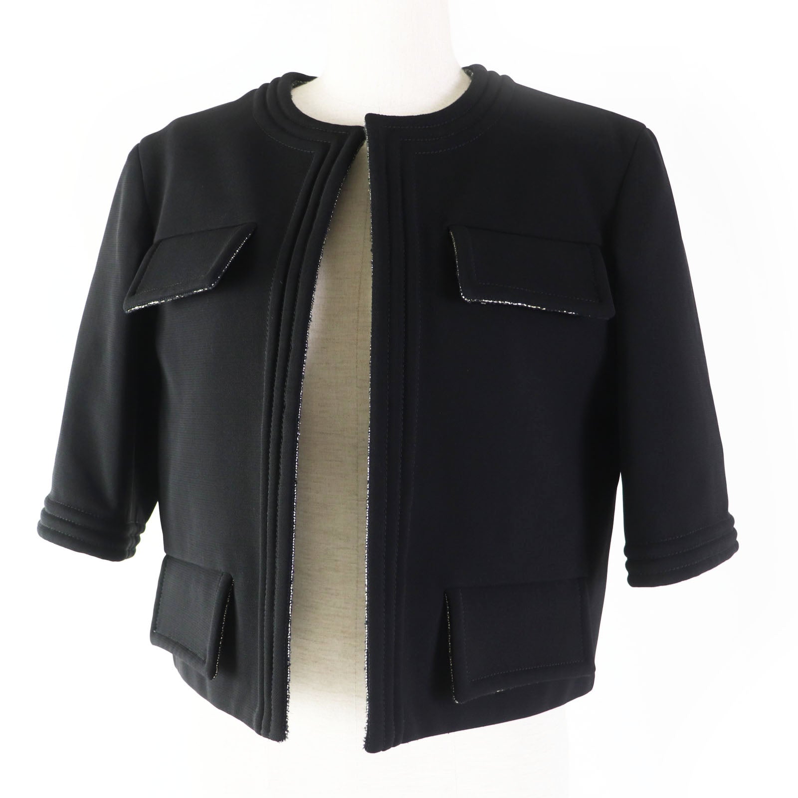 Chanel Jacket Rayon Polyurethane COCO Mark 5/8 Sleeve