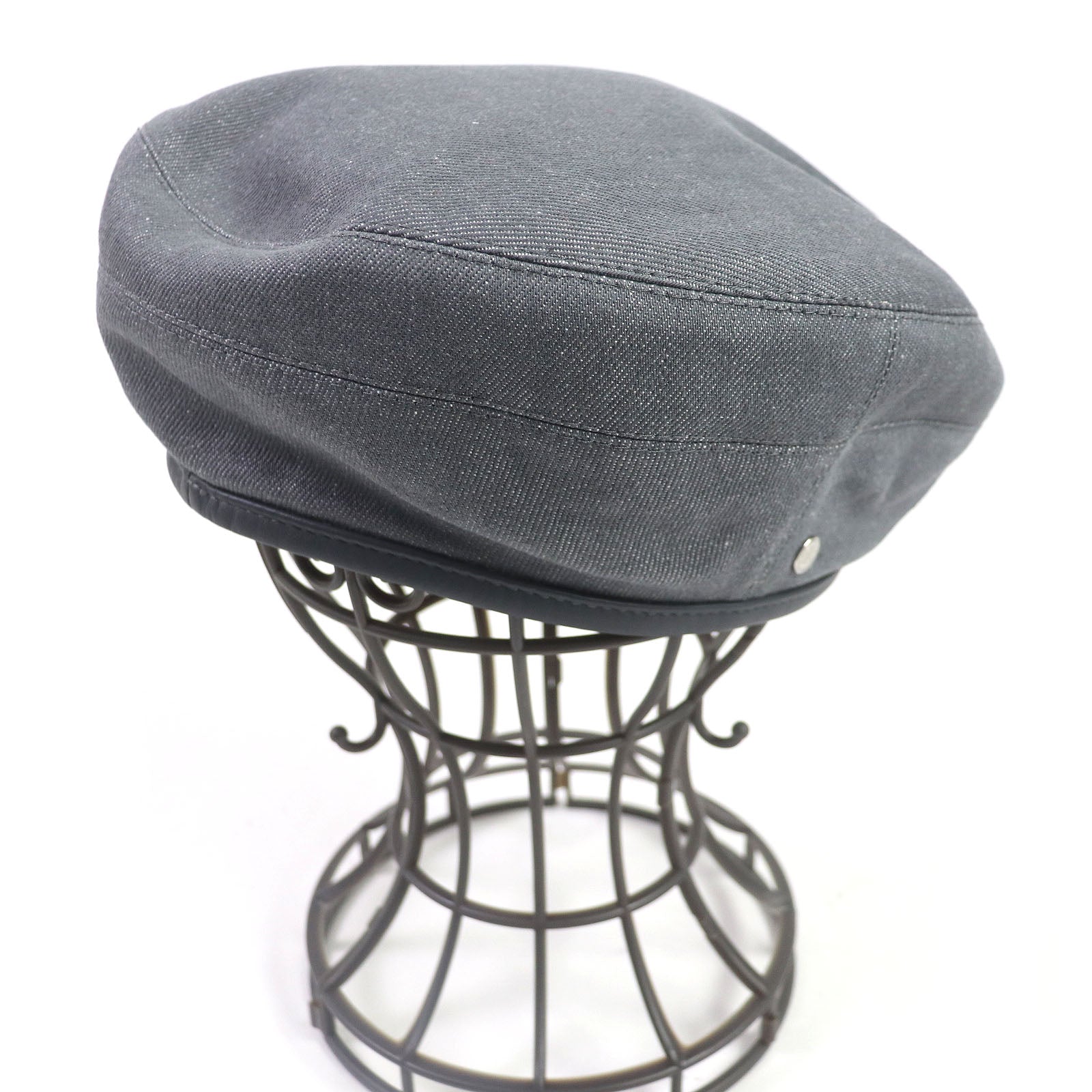 Hermes Saint Honor Beret Gray 58 Women