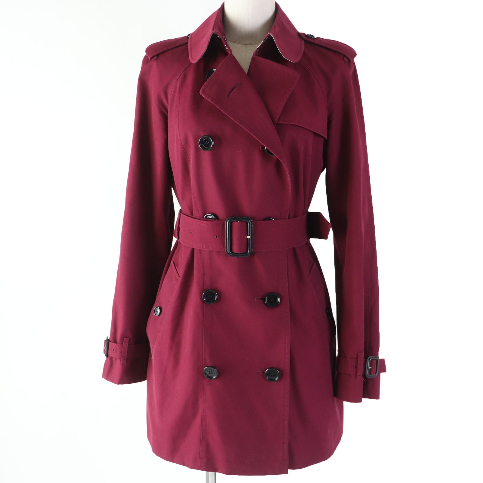 Burberry Nova Check Trench Coat Bordeaux 38