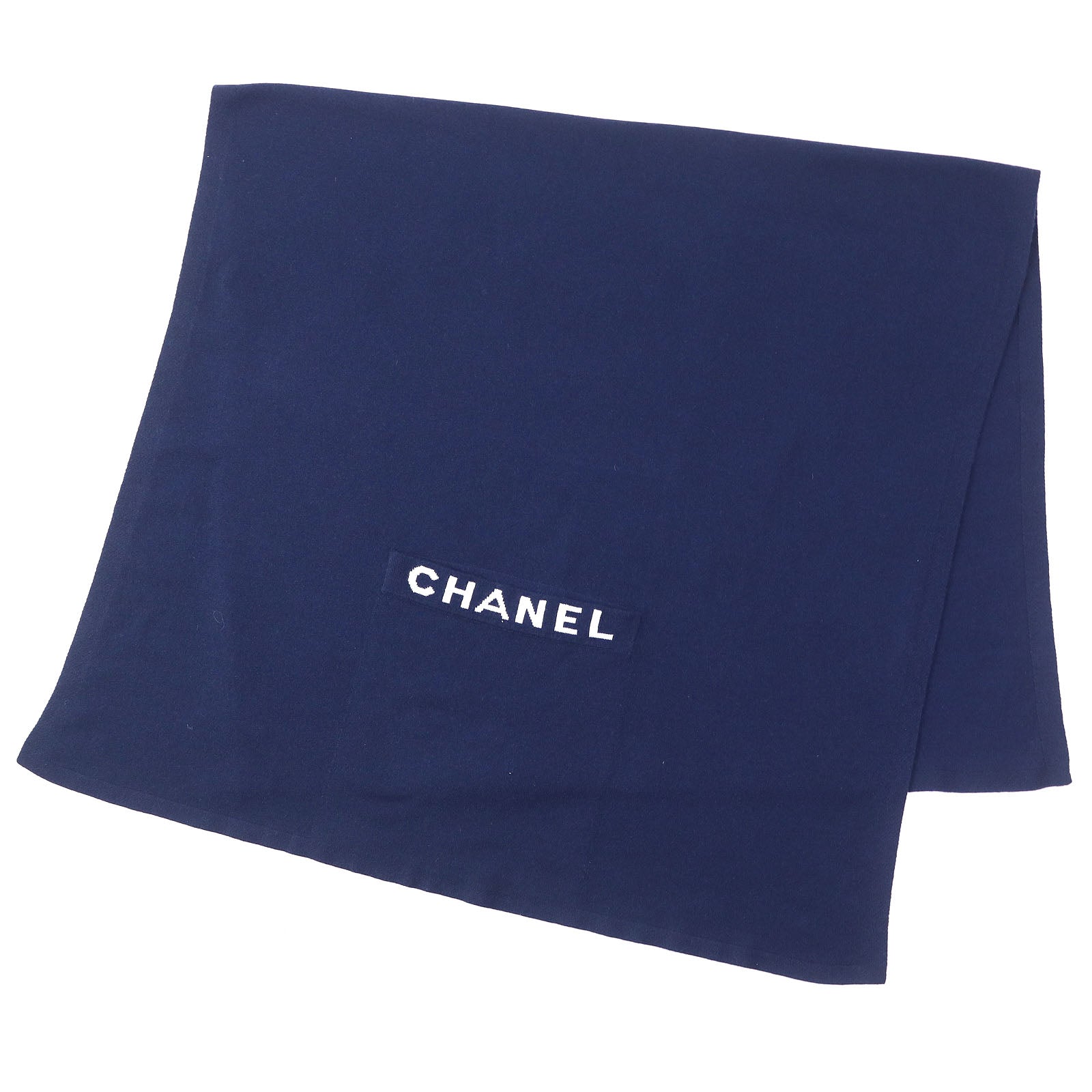 Chanel Cashmere Large Shawl Stole with Logo