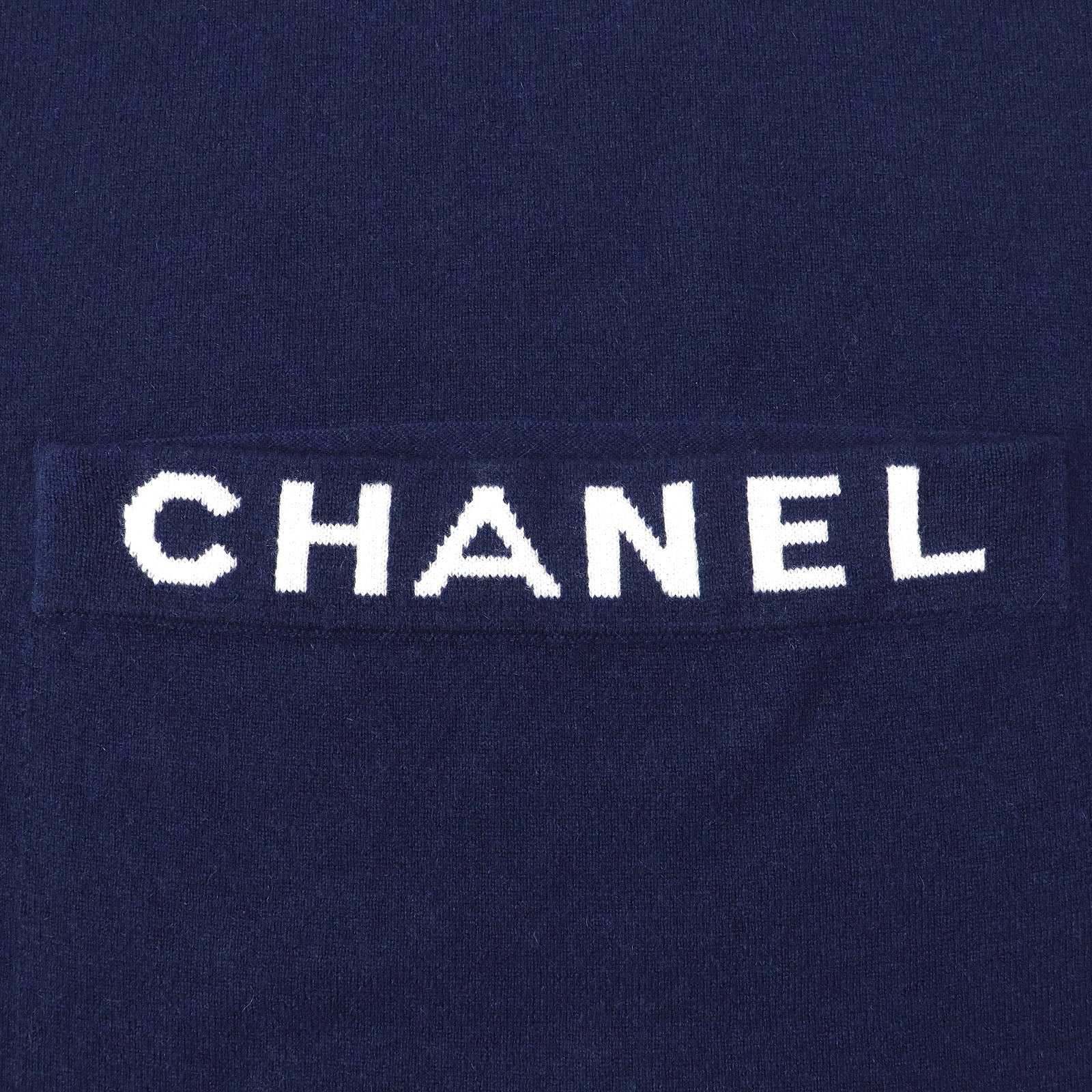 Chanel Cashmere Large Shawl Stole with Logo