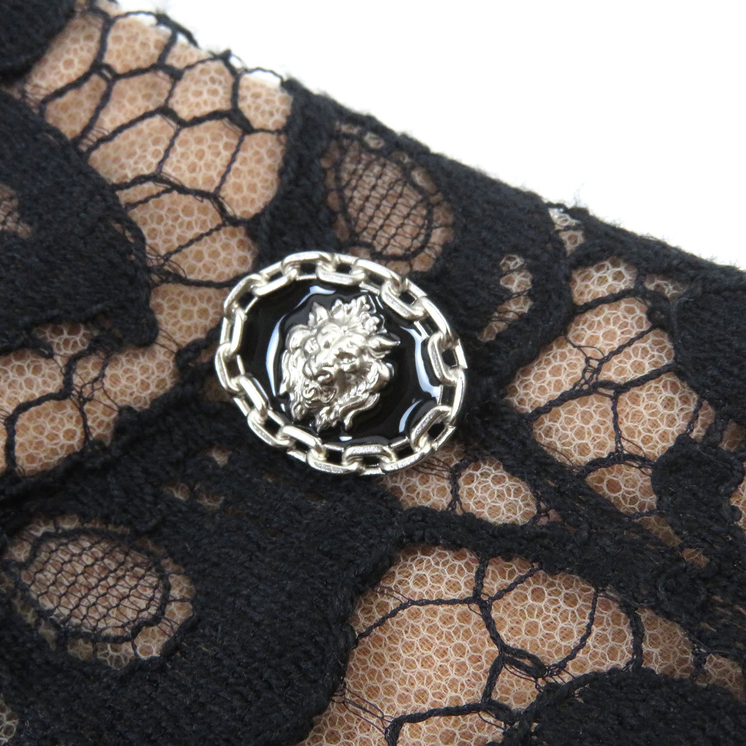 Chanel Black Lace Skirt, Silk Lining, Size 34