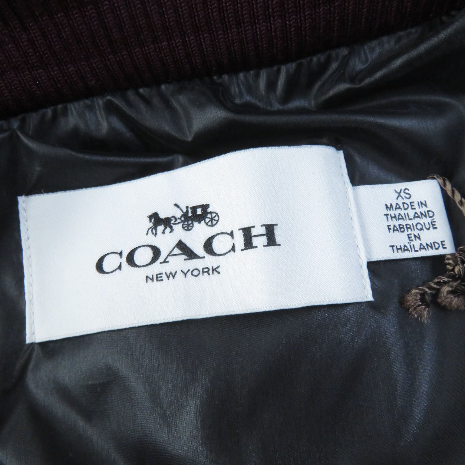 COACH F20500 Nylon Leather Down Coat XS