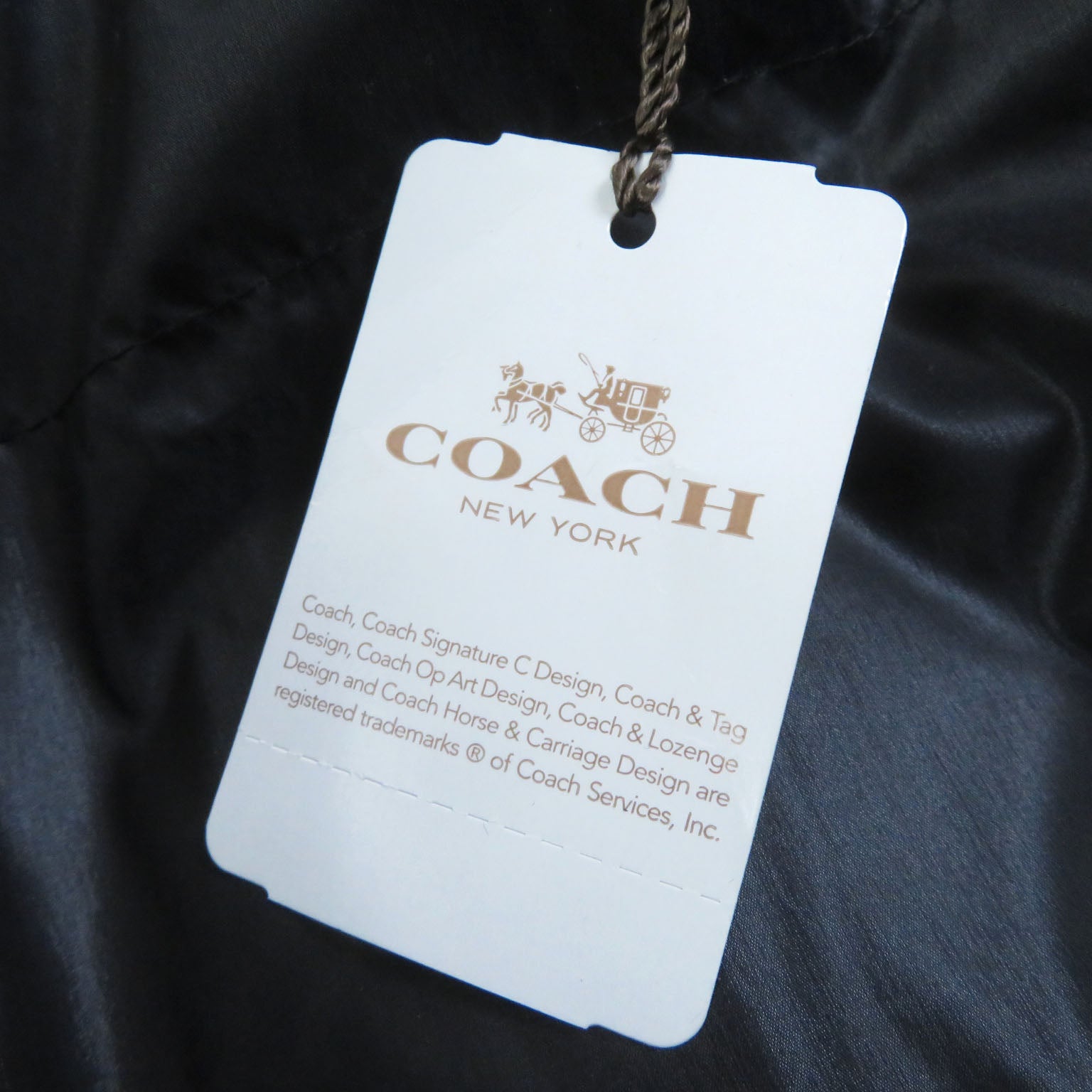 COACH F20500 Nylon Leather Down Coat XS