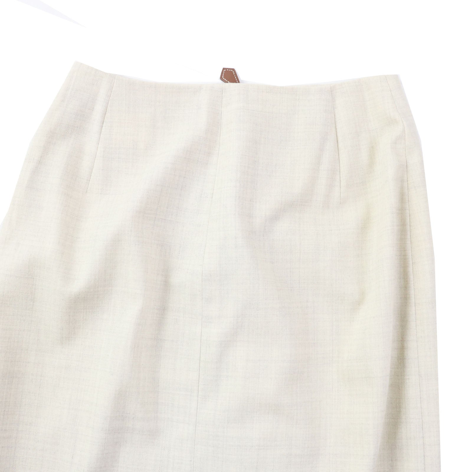 Hermes Wool Leather Long Tight Skirt Women