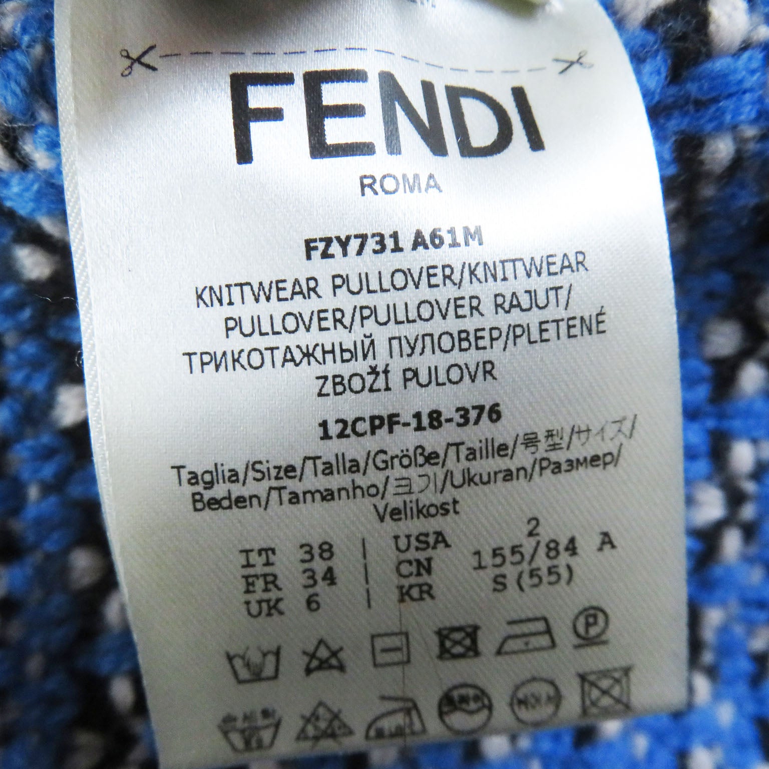 Fendi Wool Cashmere FF Logo Knit Hoodie