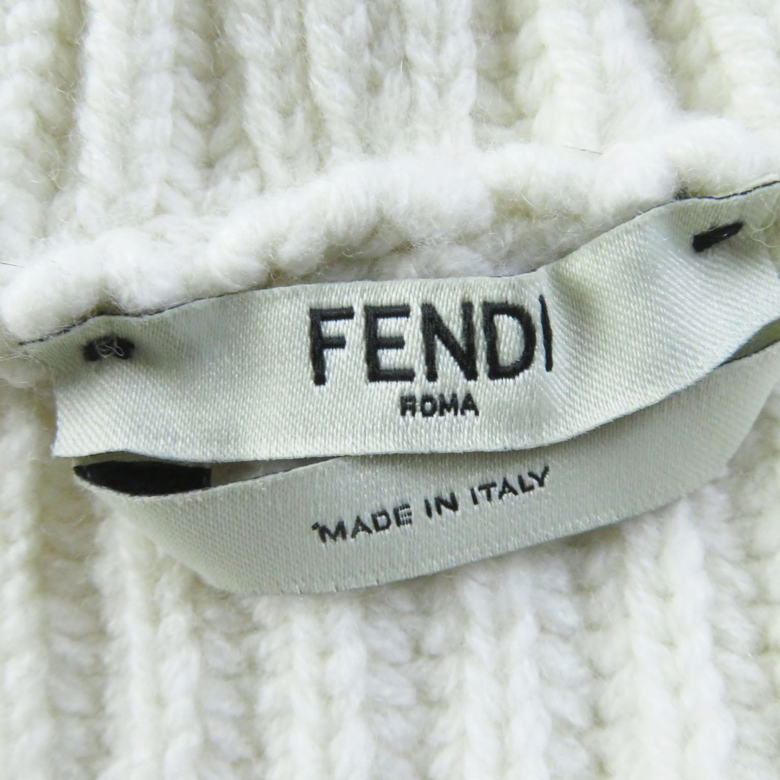 Fendi Wool Cashmere FF Logo Knit Hoodie