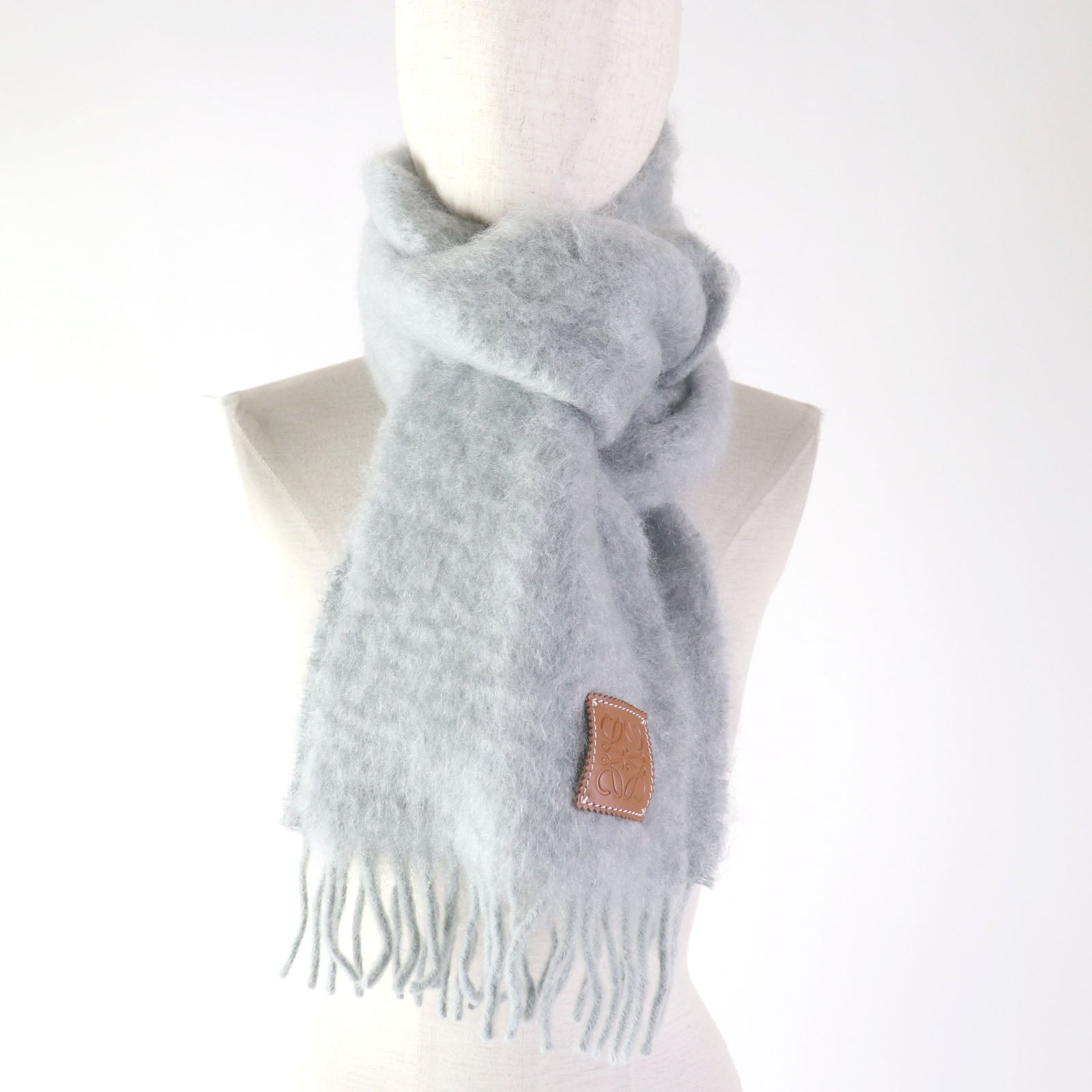 Loewe Mohair Wool Anagram Logo Shawl Scarf