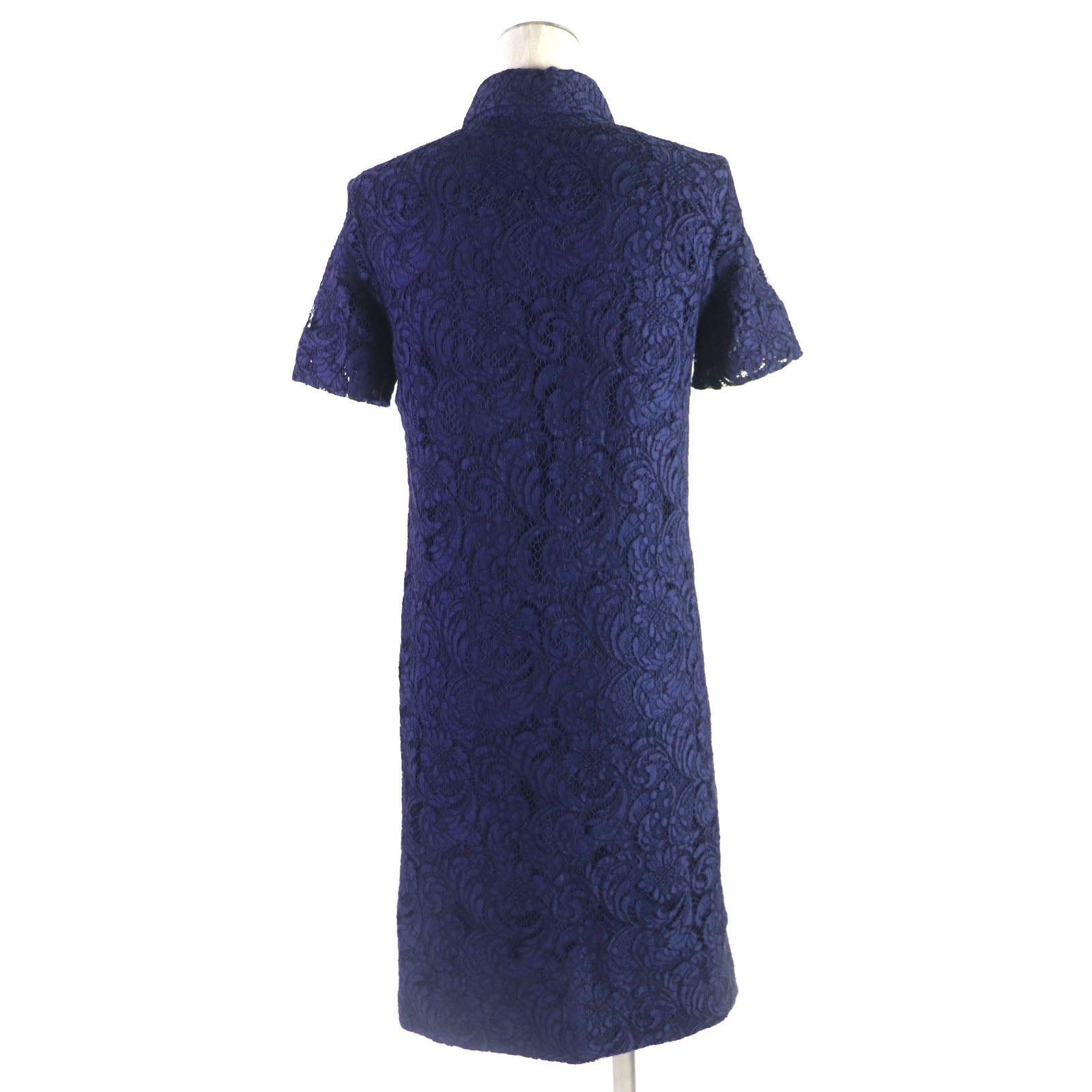 Burberry Lace Short Sleeve Shirt Dress Navy