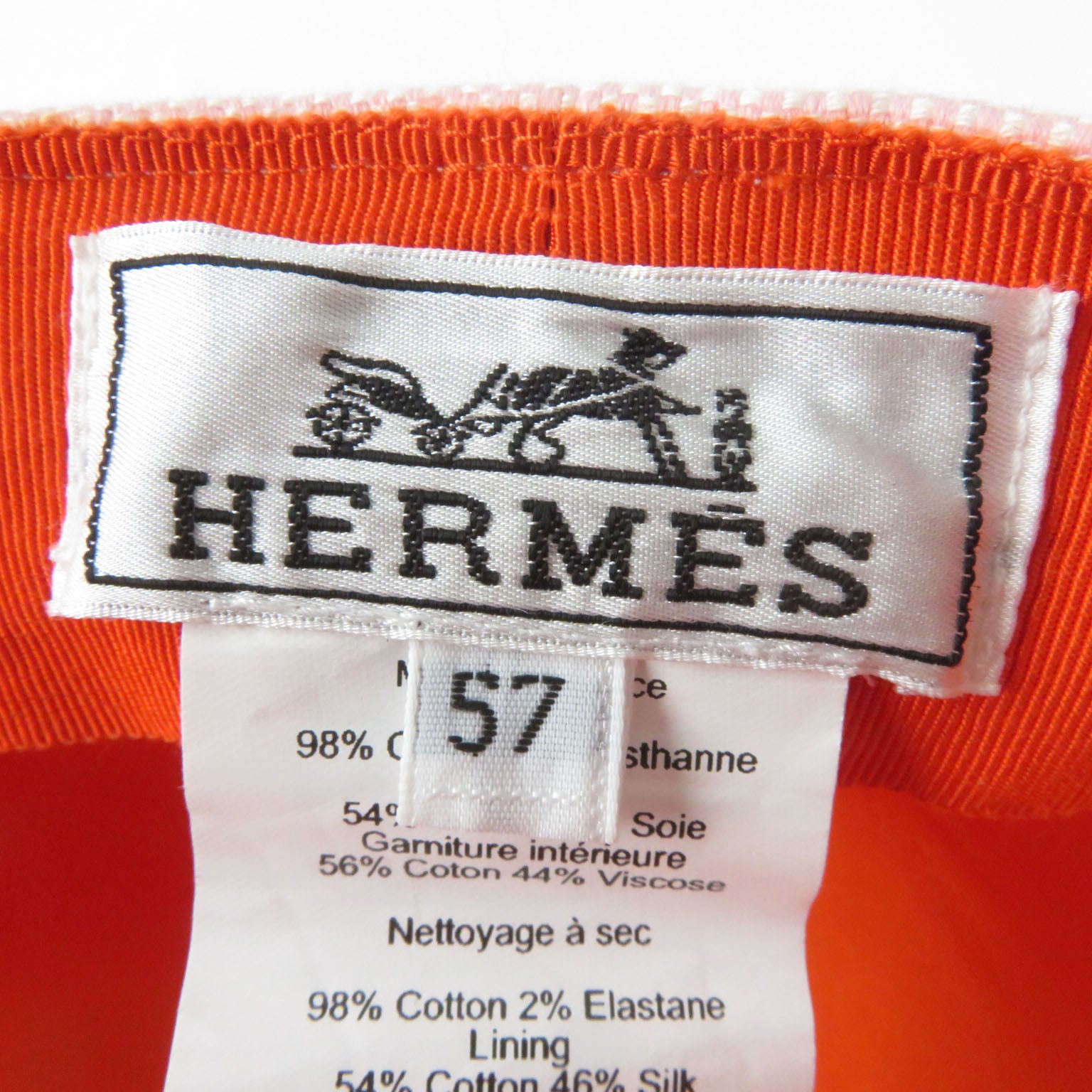 HERMES Vauban Cotton Elastane Hat 57cm