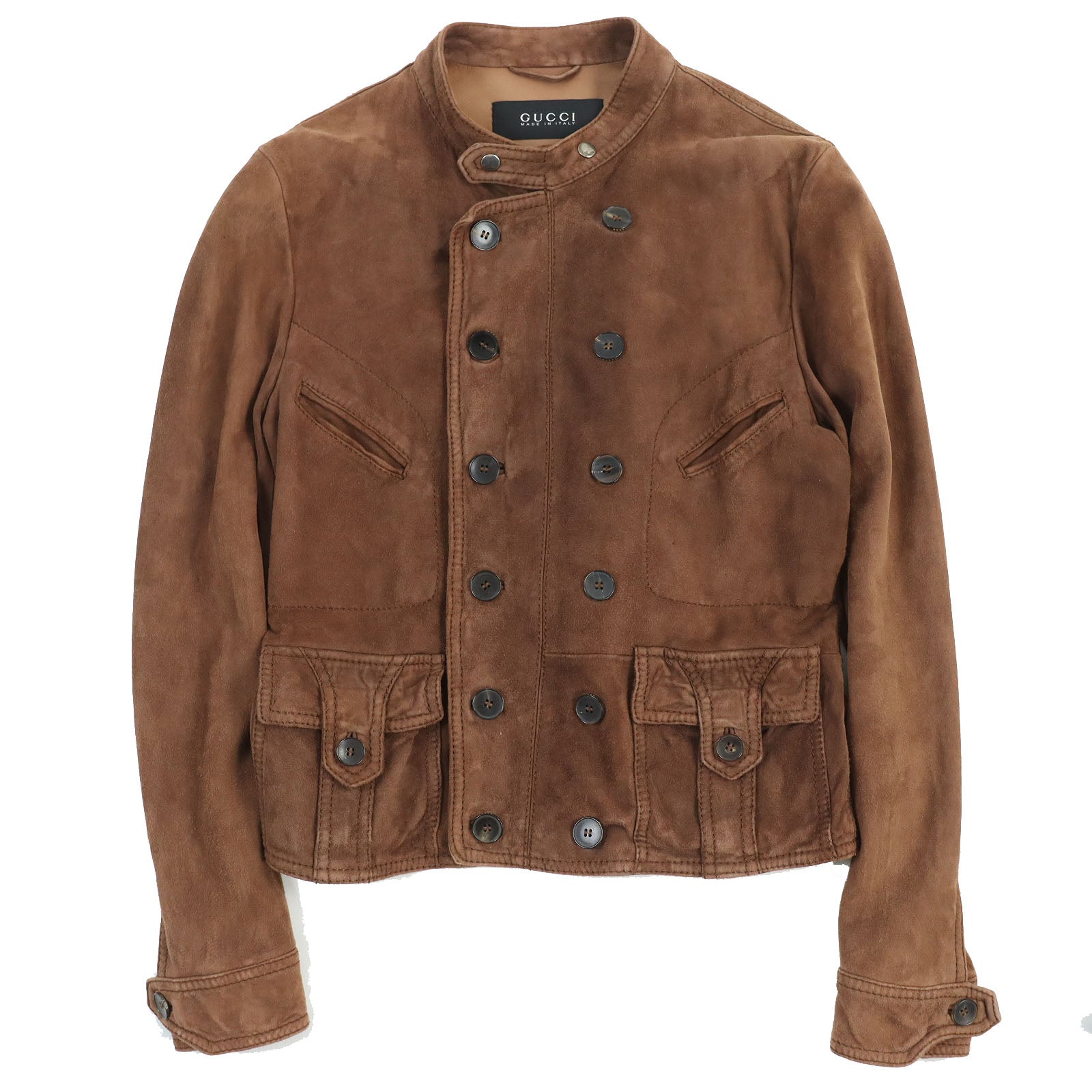 GUCCI Suede Leather Jacket Brown 50