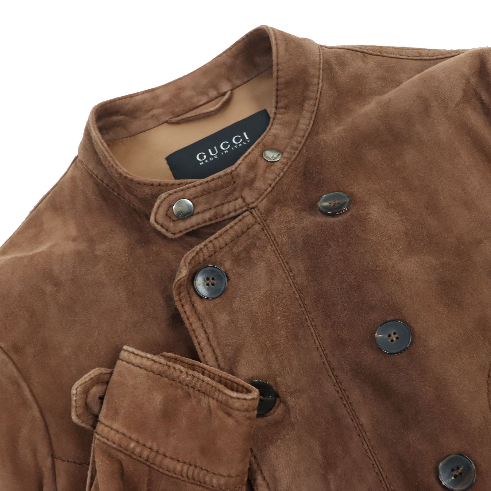 GUCCI Suede Leather Jacket Brown 50