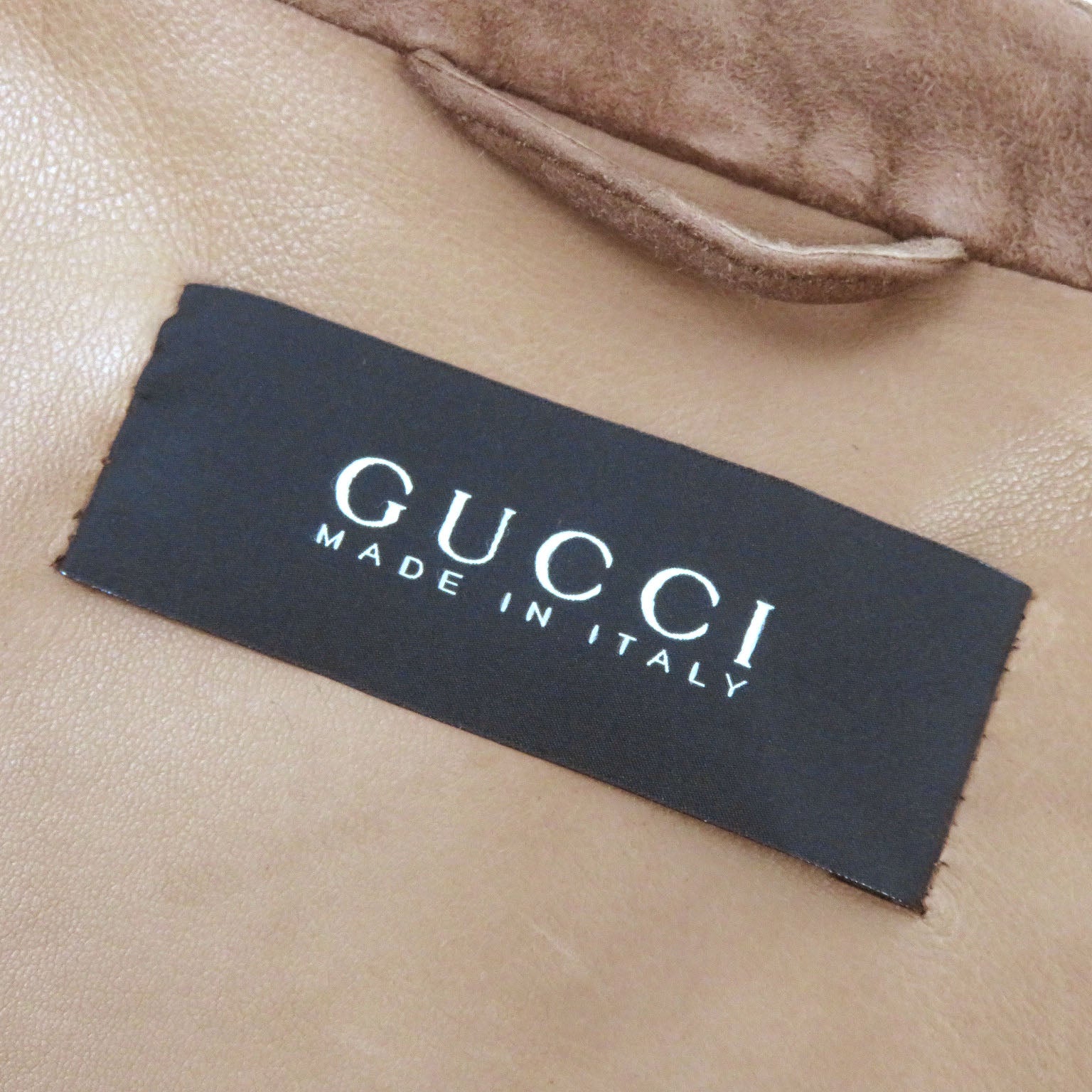 GUCCI Suede Leather Jacket Brown 50