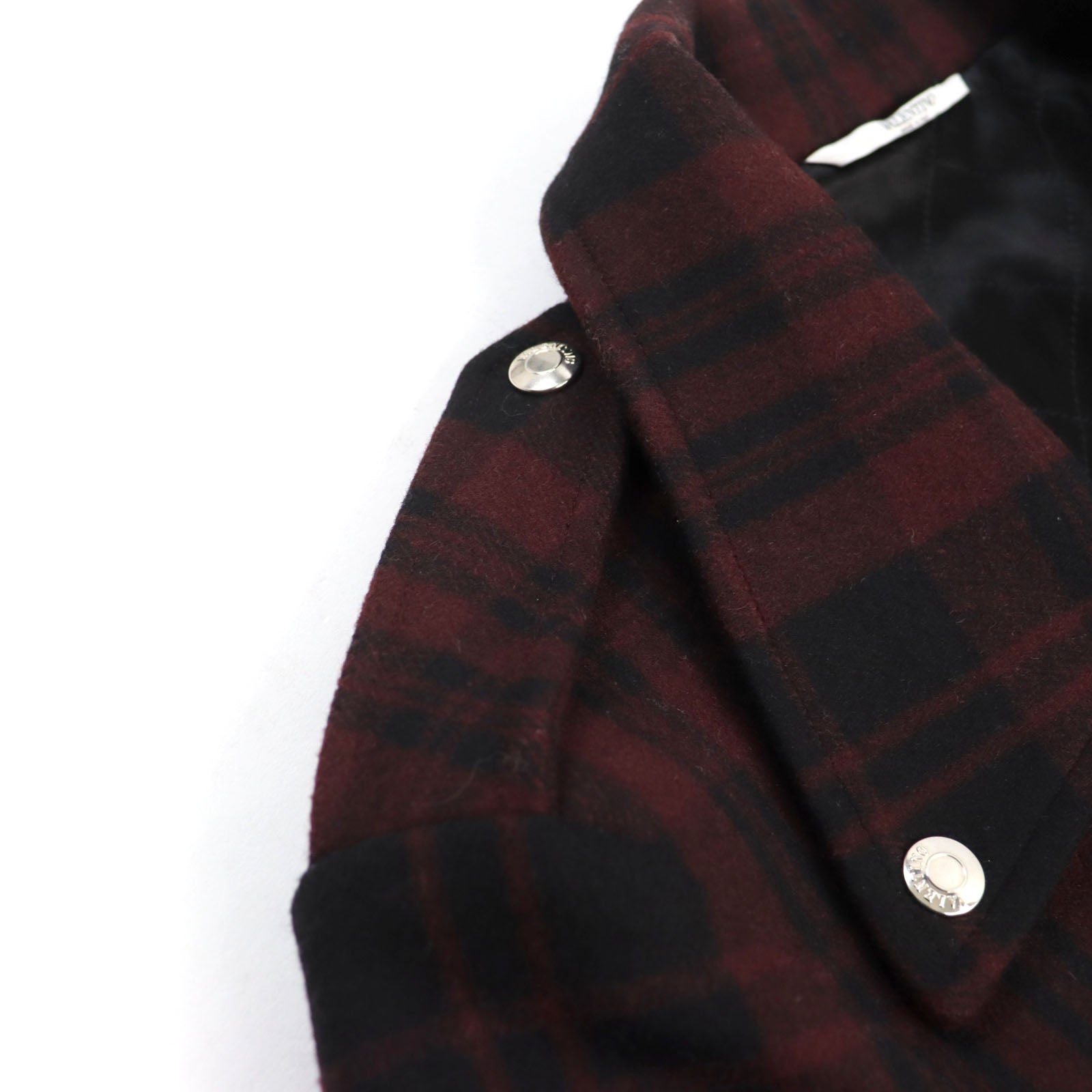 Valentino Wool Nylon Double Riders Jacket Red Check