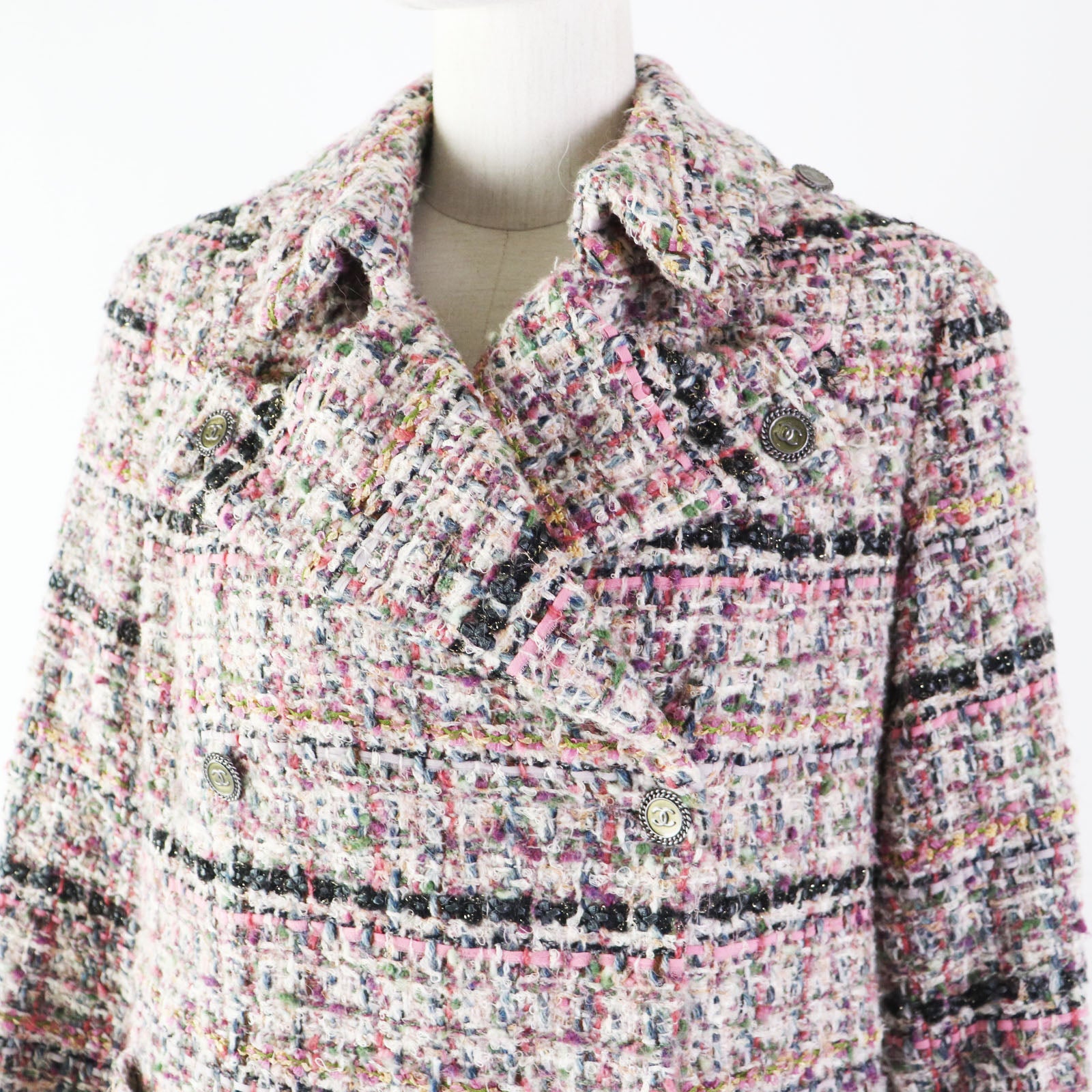 Chanel Tweed Tailored Jacket Wool Mohair COCO Mark