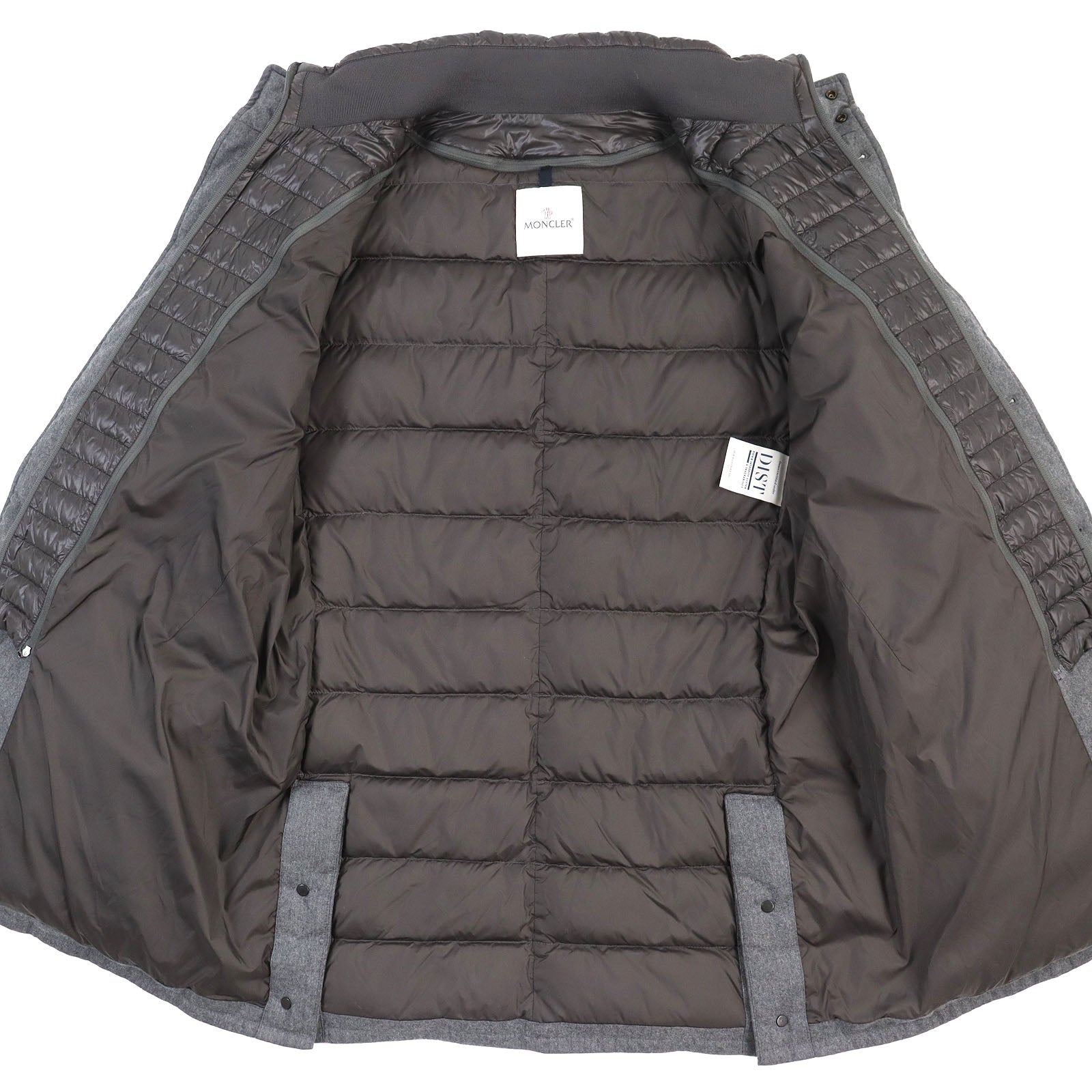 MONCLER VALLIER Wool Nylon Down Coat with Logo Buttons