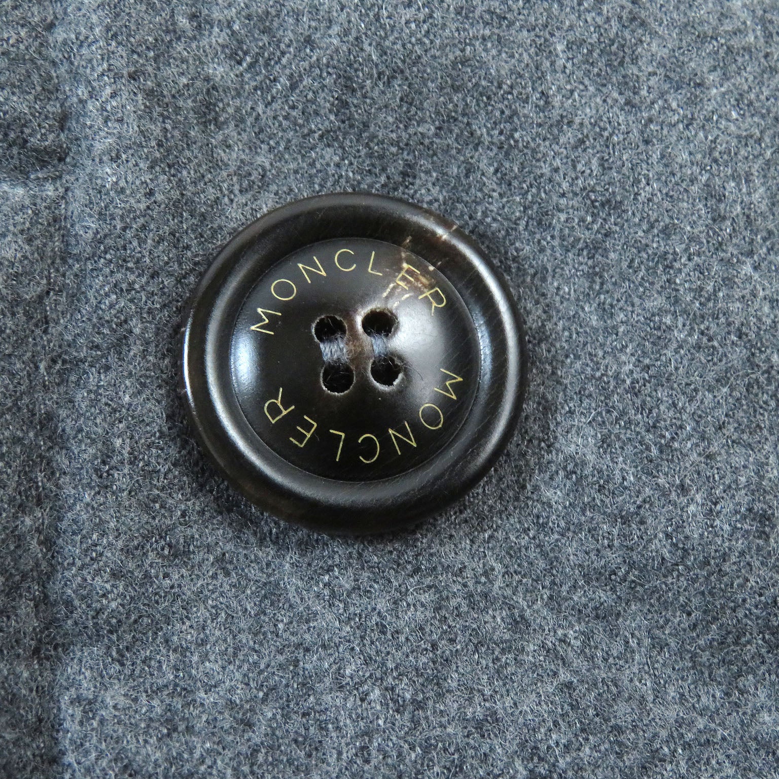 MONCLER VALLIER Wool Nylon Down Coat with Logo Buttons