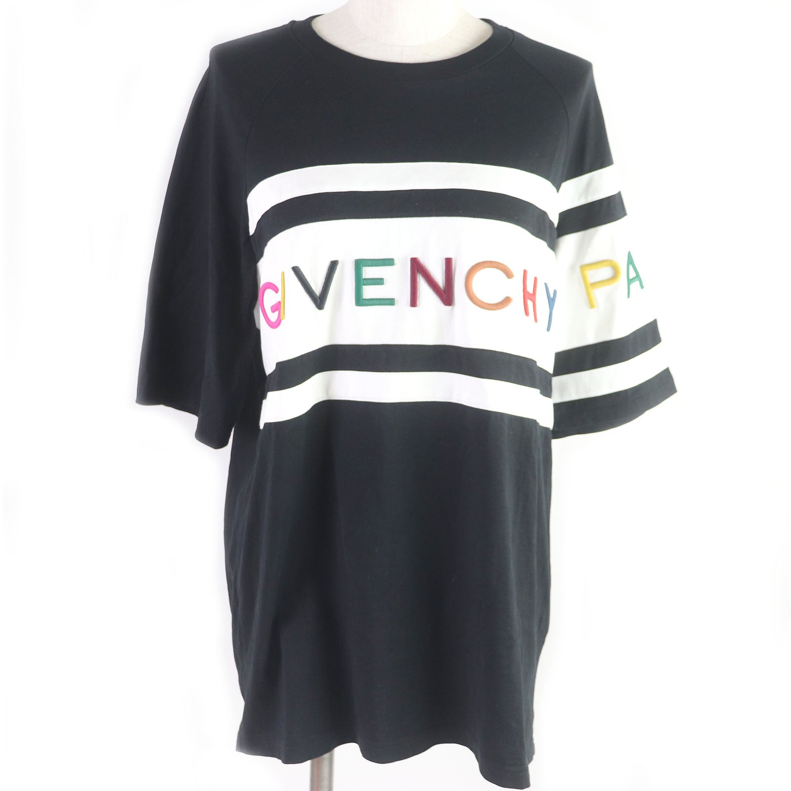 Givenchy Rainbow Logo Embroidered T-Shirt Black S