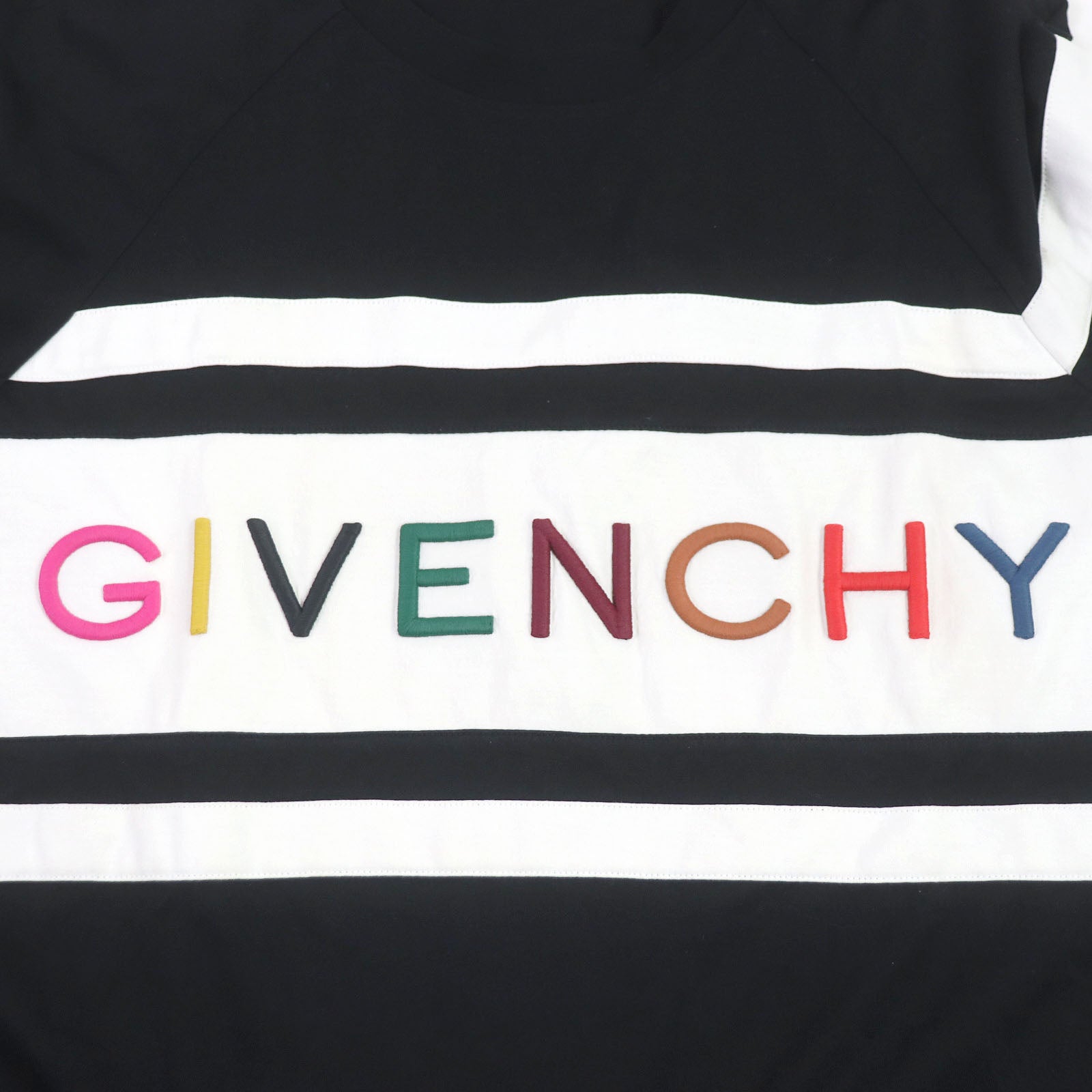 Givenchy Rainbow Logo Embroidered T-Shirt Black S