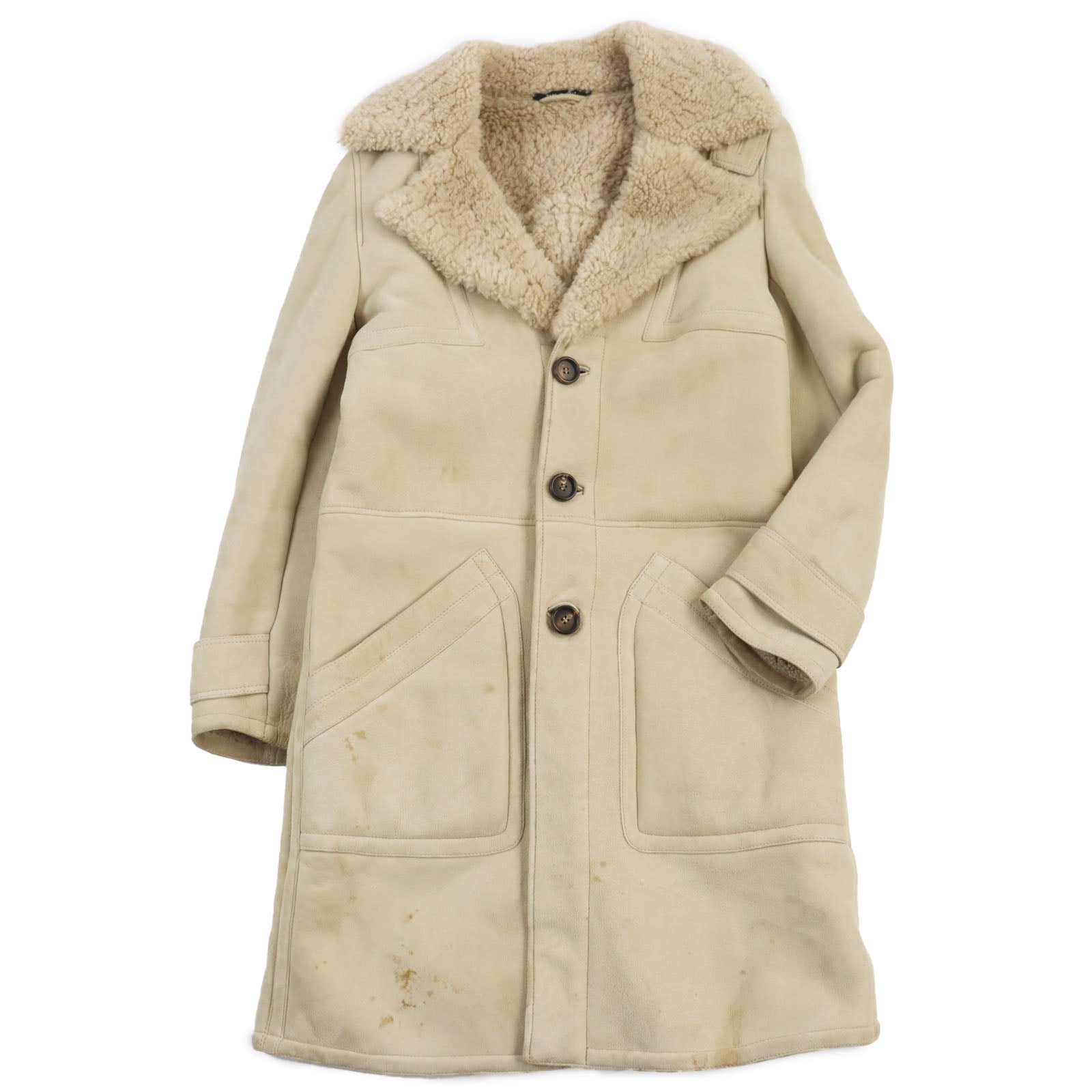 Gucci Mouton Coat Beige 44 Men