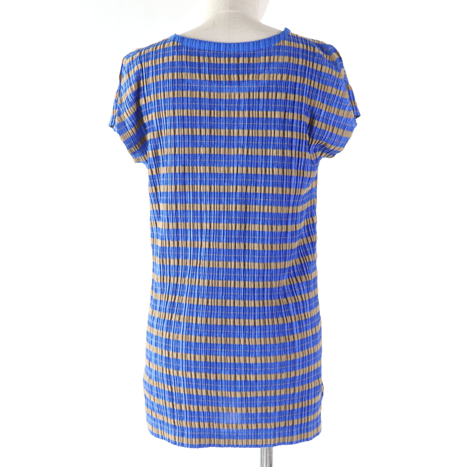 PLEATS PLEASE Border Pattern Short Sleeve Top