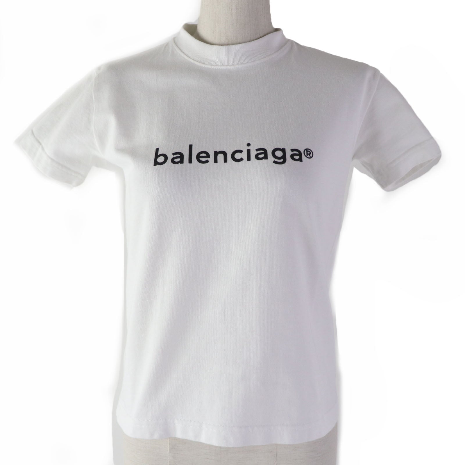 Balenciaga Cotton Logo T-shirt XS White