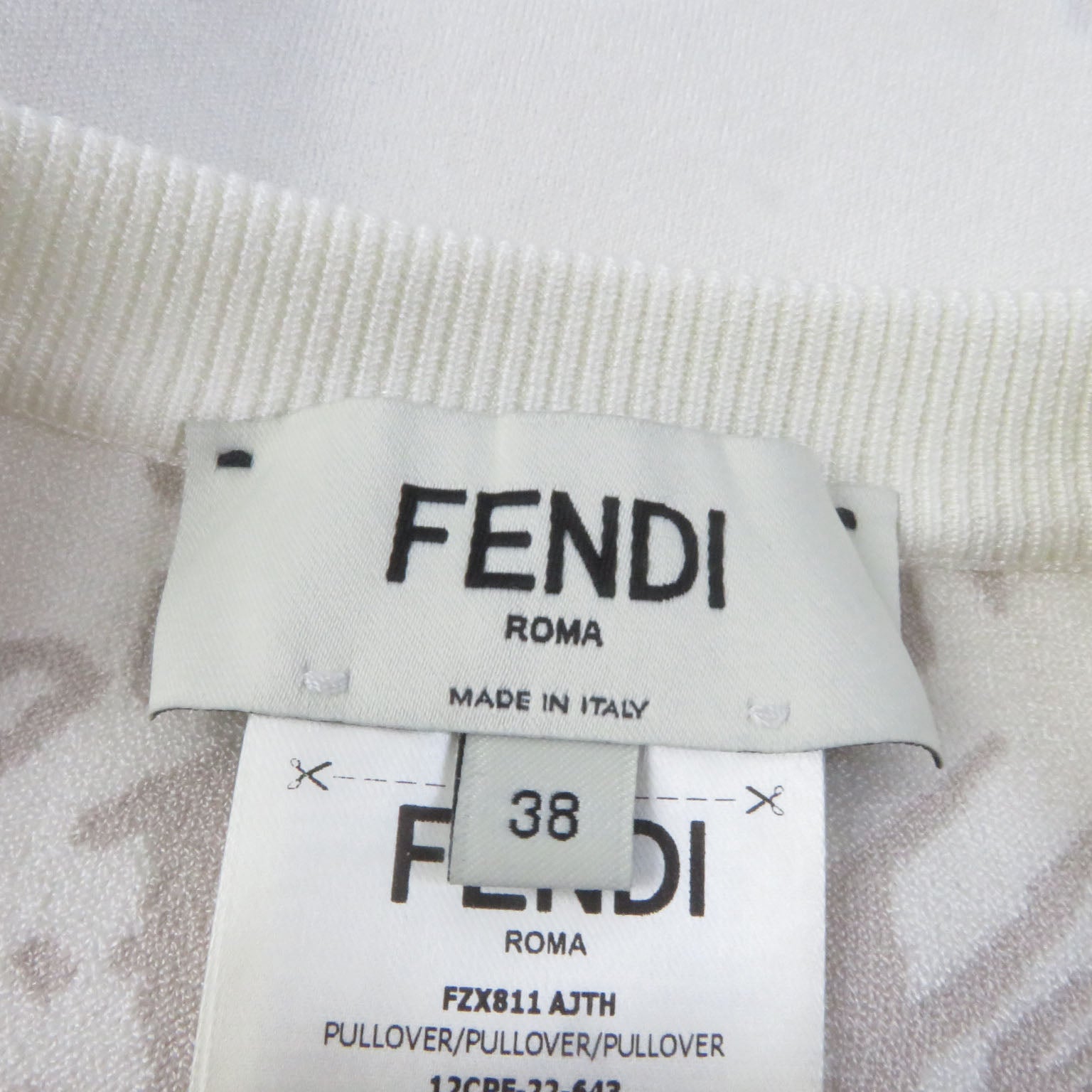 Fendi Rayon Polyester Crew Neck Knit T-Shirt