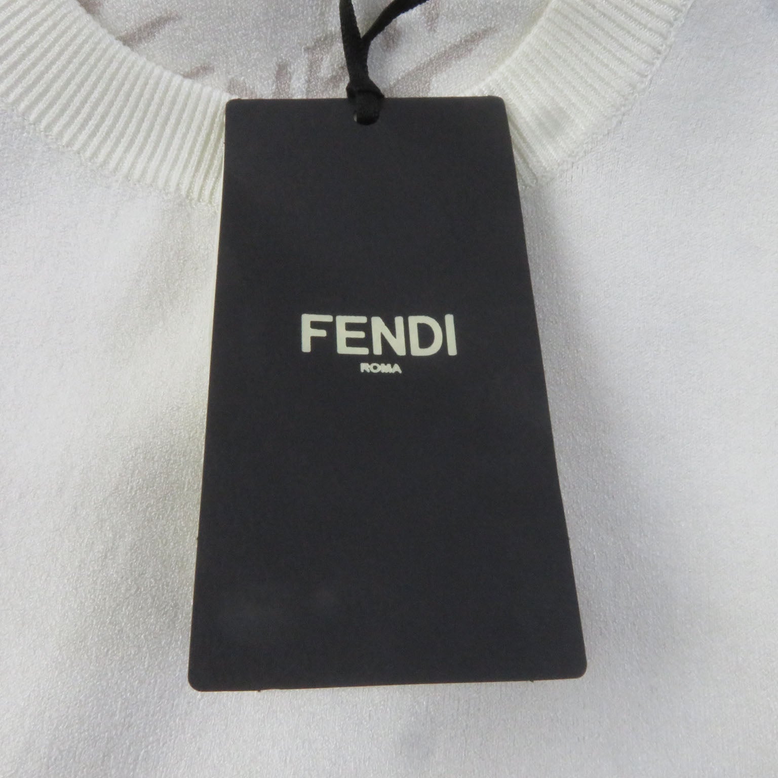 Fendi Rayon Polyester Crew Neck Knit T-Shirt