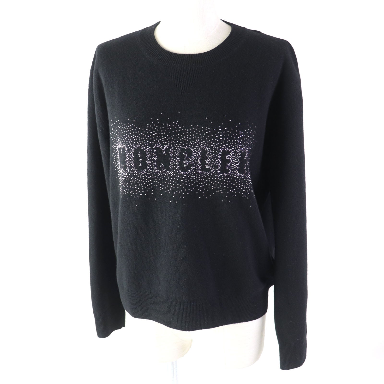 MONCLER Wool Logo Knit Sweater Black XS Women