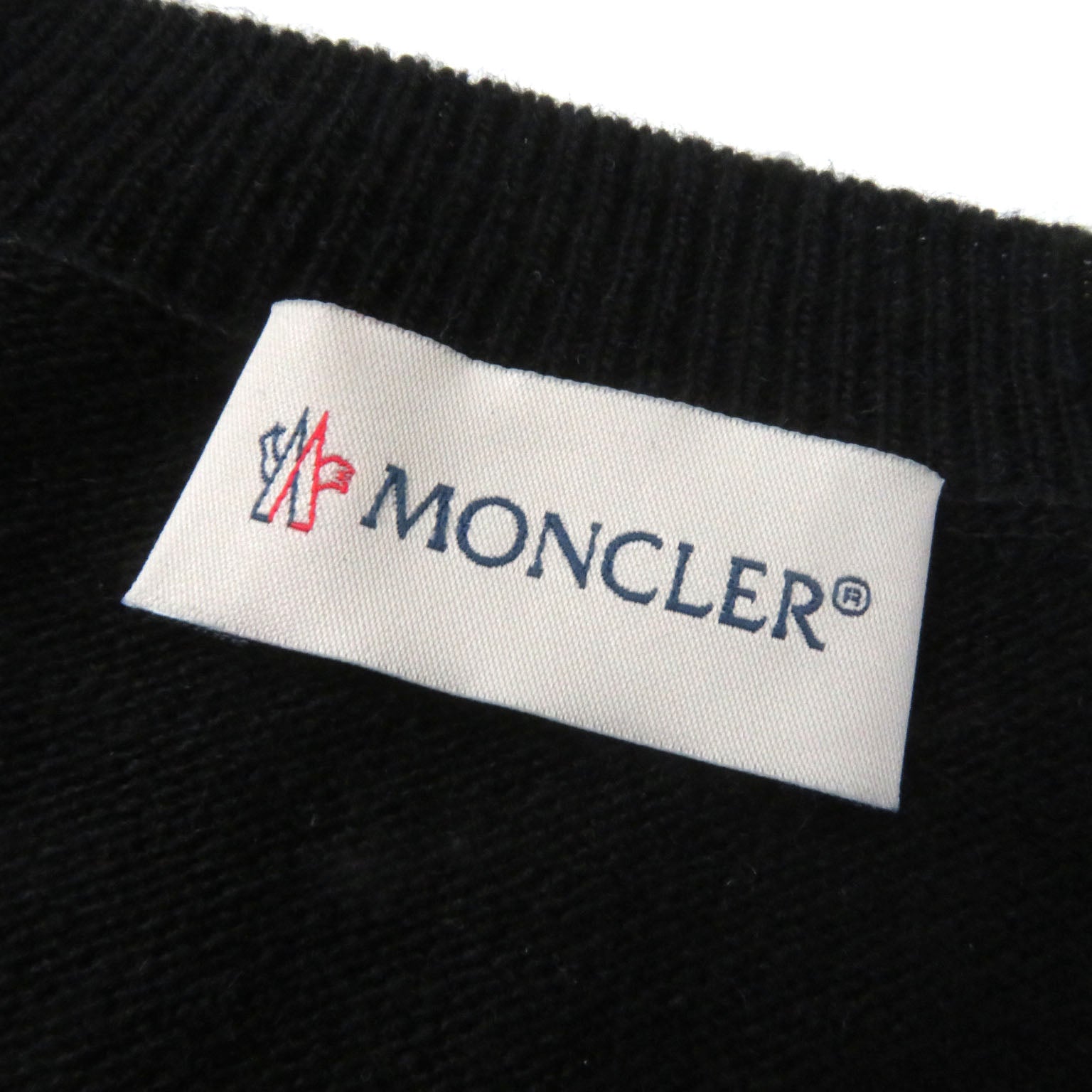 MONCLER Wool Logo Knit Sweater Black XS Women